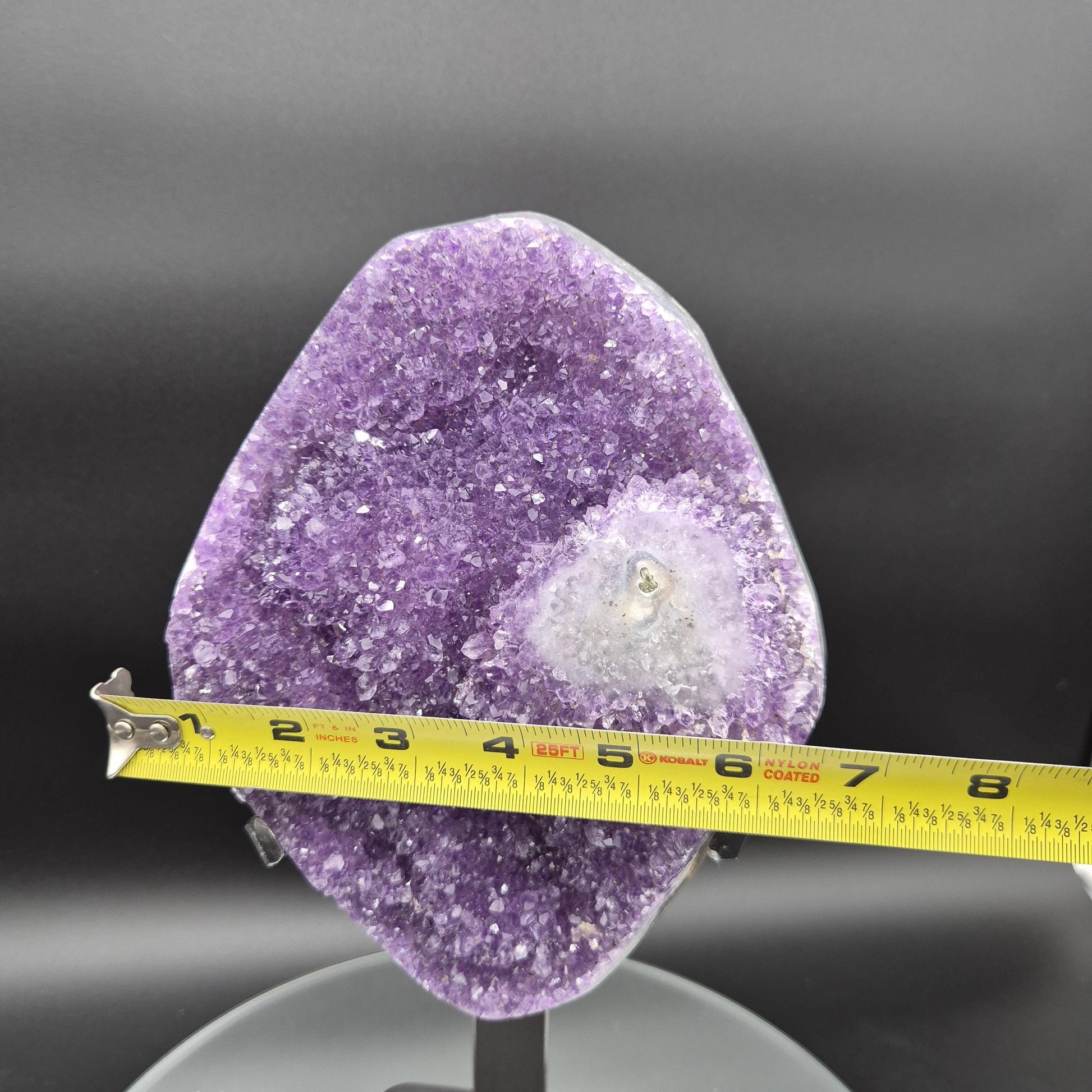 AAA+ Uruguay Amethyst with Stalactite Eye - 7.1 lbs - 12.5 x 6.5in - Rare Druzy Quartz Cathedral - One of a Kind Statement Piece Crystal Hoarder