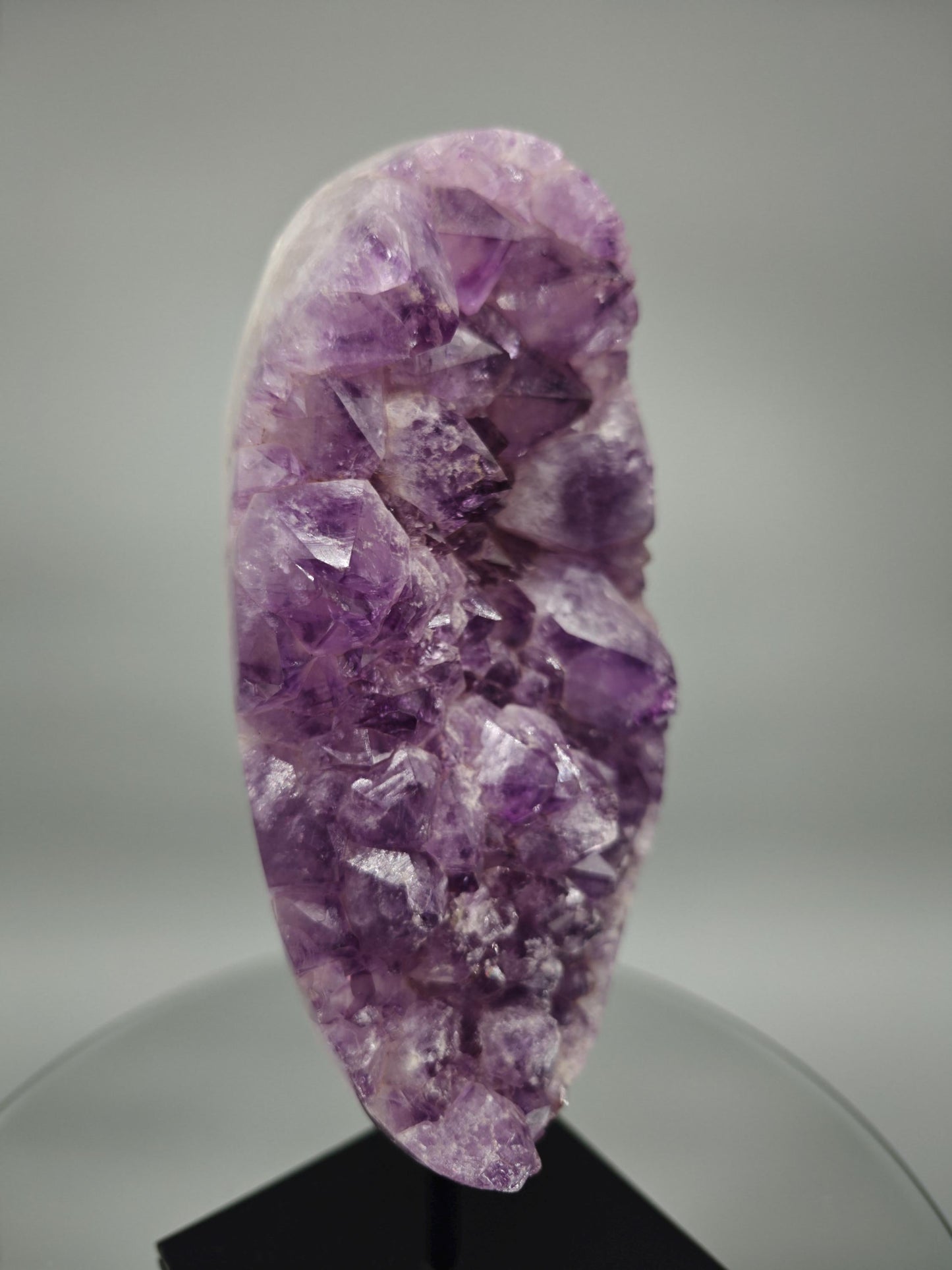 Large Polished Amethyst Cluster on Stand - Brazilian Amethyst Crystal Display - 10.5in Statement Piece - 6.41 lbs Crystal Hoarder