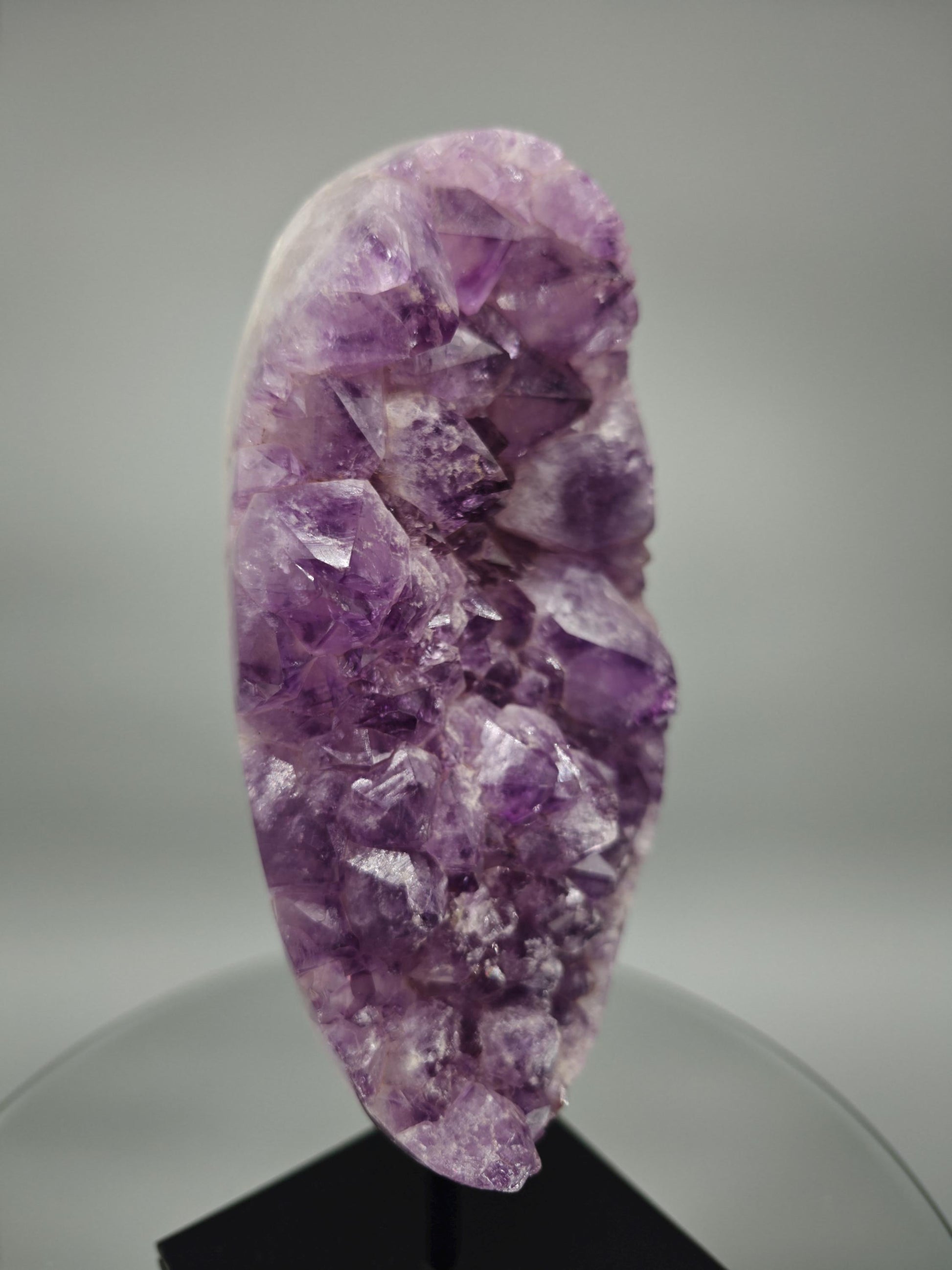Large Polished Amethyst Cluster on Stand - Brazilian Amethyst Crystal Display - 10.5in Statement Piece - 6.41 lbs Crystal Hoarder
