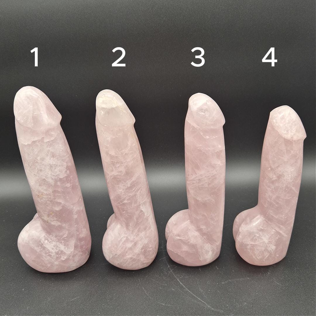 Hand Carved Rose Quartz Penis Sculpture Collection “Meet the P’s” | Pink Crystal Statement Decor | Unique Gift Idea Crystal Hoarder