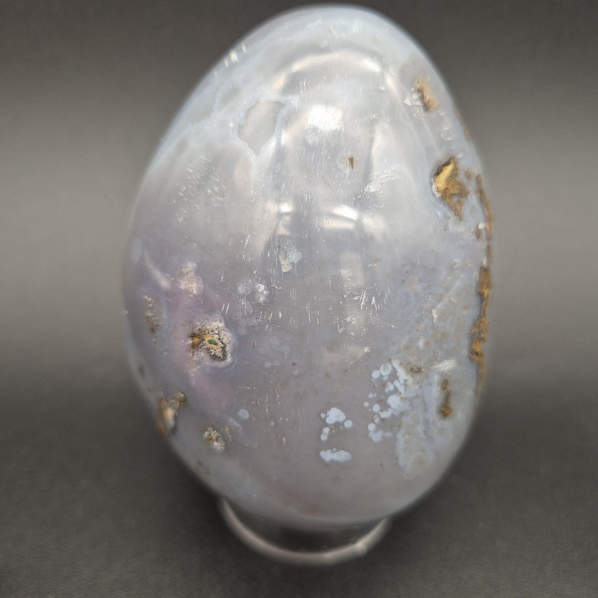 AAA+ Sugar Druzy Agate Egg with Baby Blue Agate | Uruguay Crystal | 1.47 lbs Crystal Hoarder