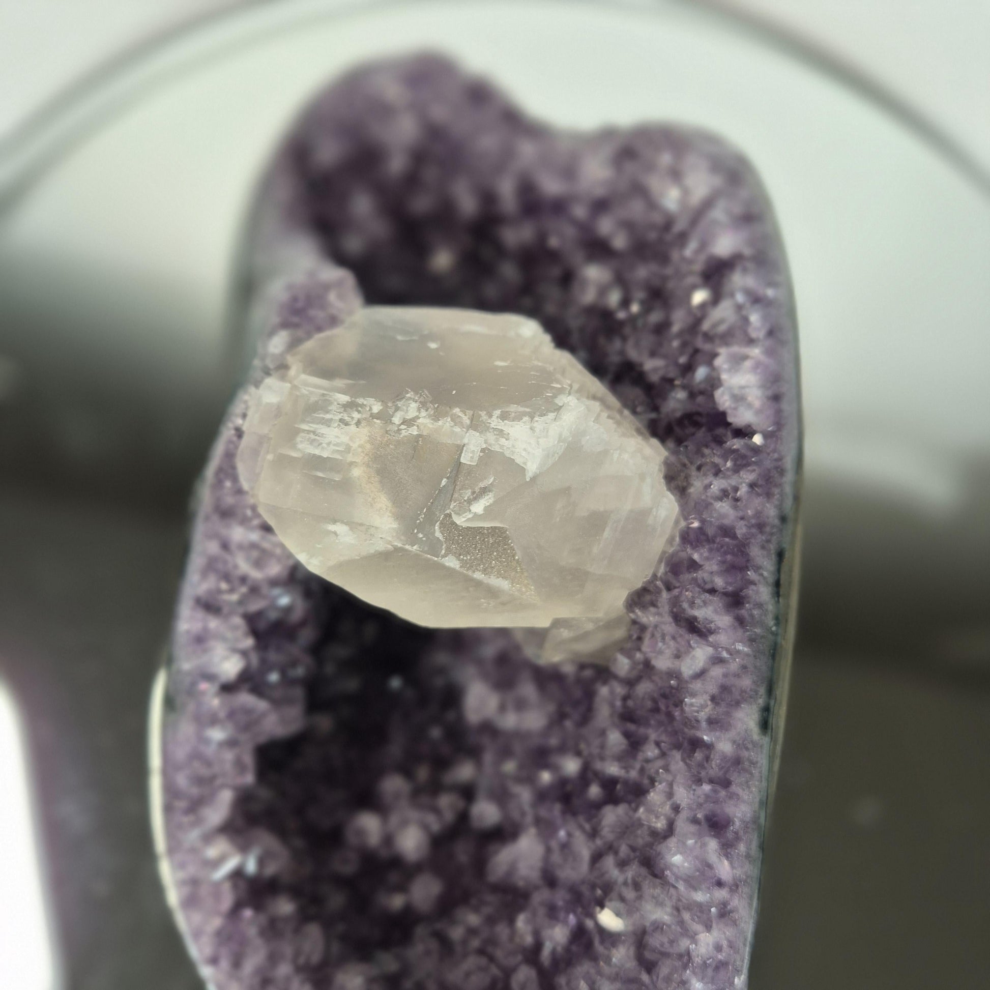 Super Rare Amethyst Boat formation with Calcite Bridge - 3.535 lbs One of a Kind Statement Crystal Specimen Crystal Hoarder