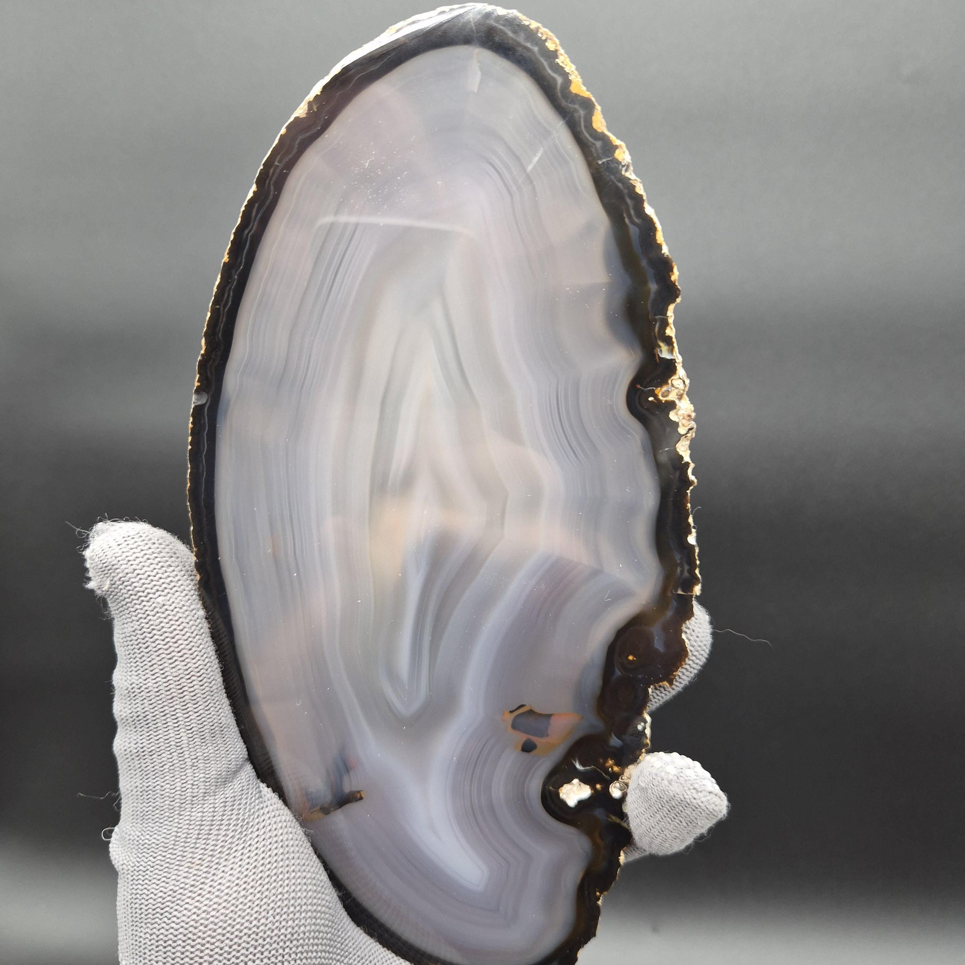 Large AAA Agate Slices - Set of 4 | 7.5-8in x 4in Translucent Druzy Quartz | 2.19 lbs Statement Decor Crystal Hoarder