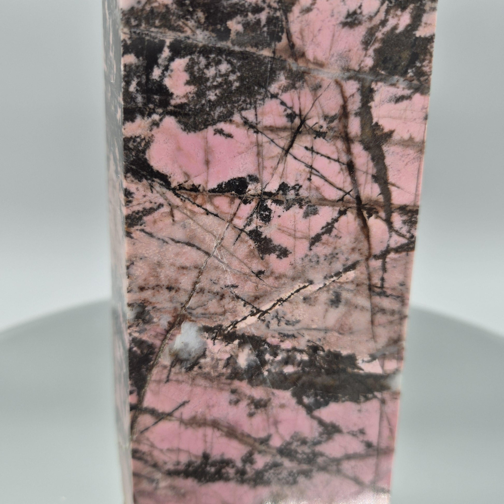 AAA+ Rhodonite Tower – 12 x 3in, 6.31 lbs – Natural Polished Crystal Healing Stone Crystal Hoarder