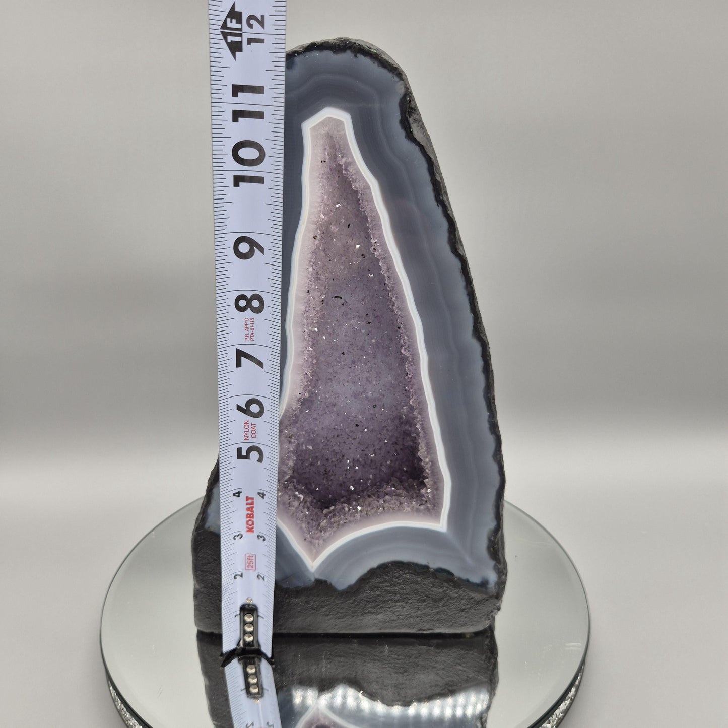 AAA+ Druzy Amethyst Cathedral with Blue Banded Agate | Brazil Amethyst Geode | Large Statement Crystal | Collector Specimen | 19.02 lb Crystal Hoarder