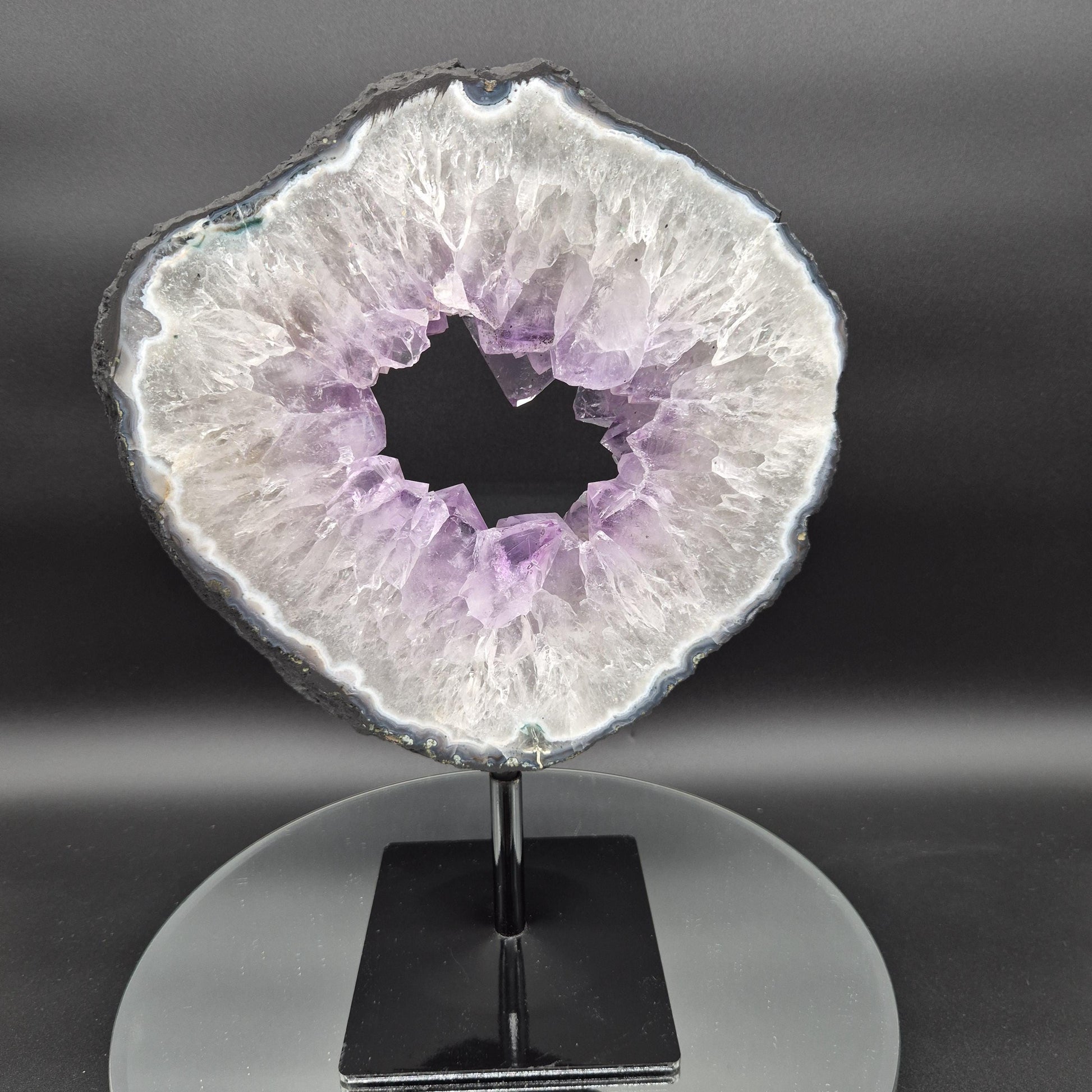 Amethyst Portal Brazil with Clear Purple Crystal Points Large Slab 9.59 lb 13x9.5x1.5 Statement Display Specimen Crystal Hoarder