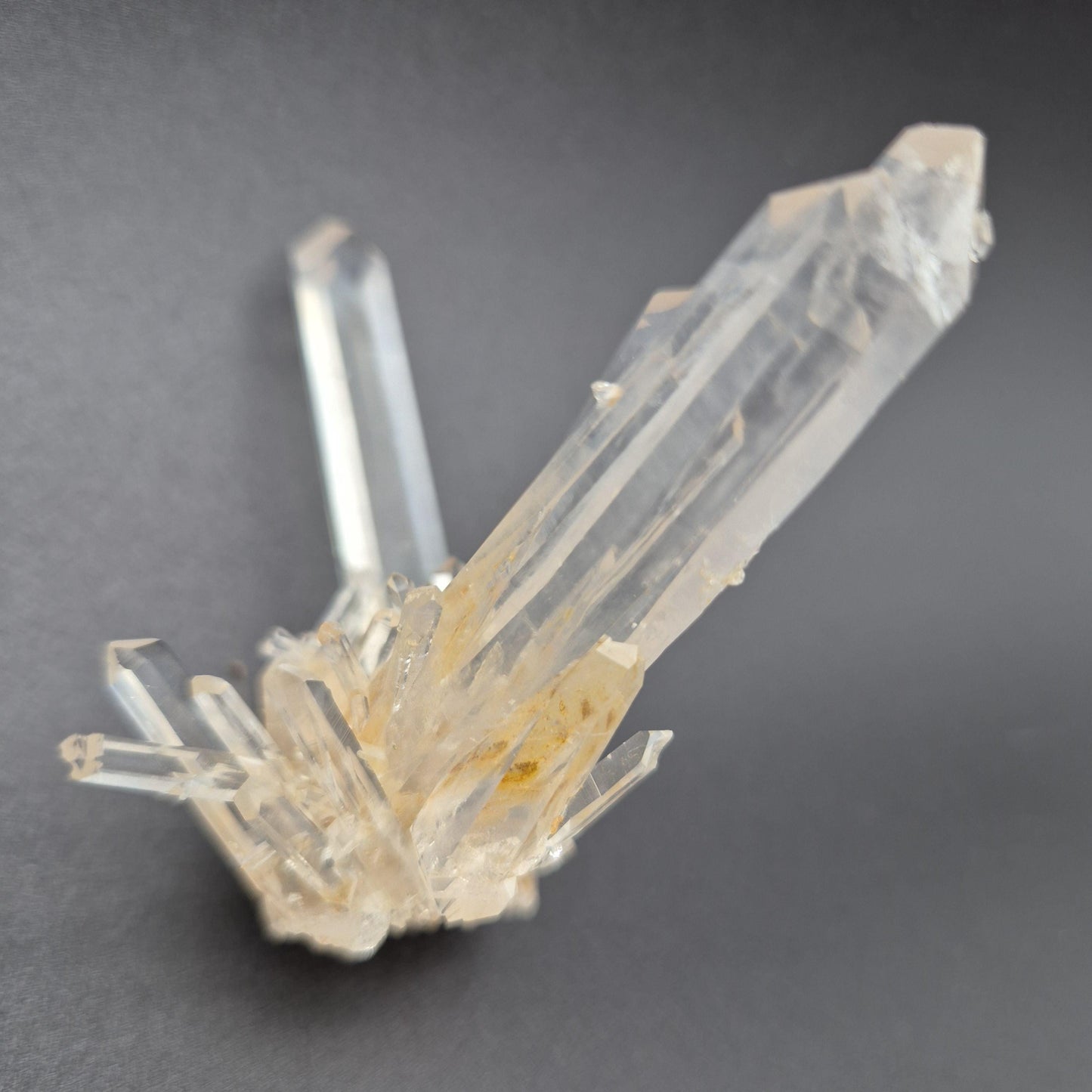 Rare AAA+ DNA Blue Smoke Golden Healer Needle Lemurian Quartz Cluster | Fully Crystallized | Colombia | 2.08 oz Crystal Hoarder