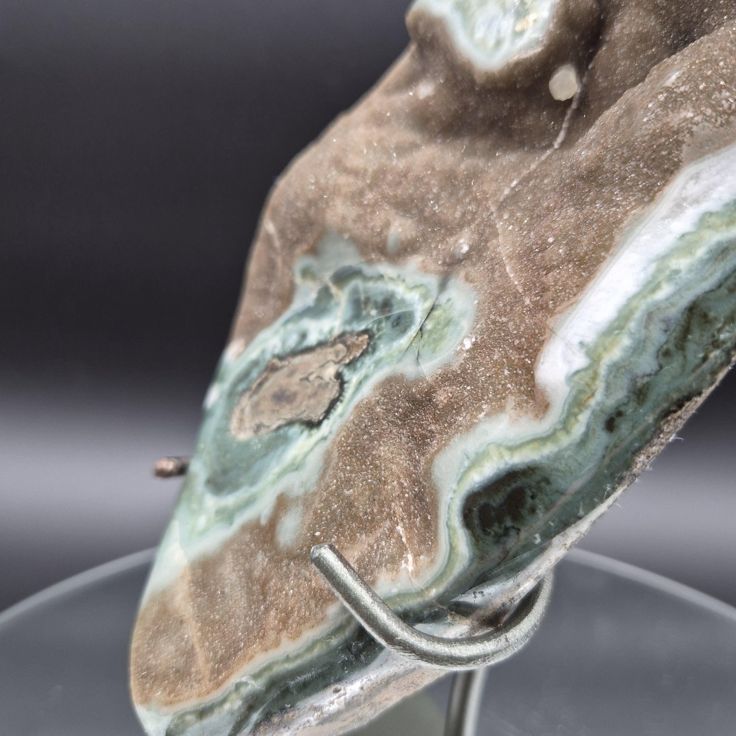 AAA+ Druzy with Green Stalactites and Calcite Ball Uruguay 2.89 lbs Crystal Hoarder