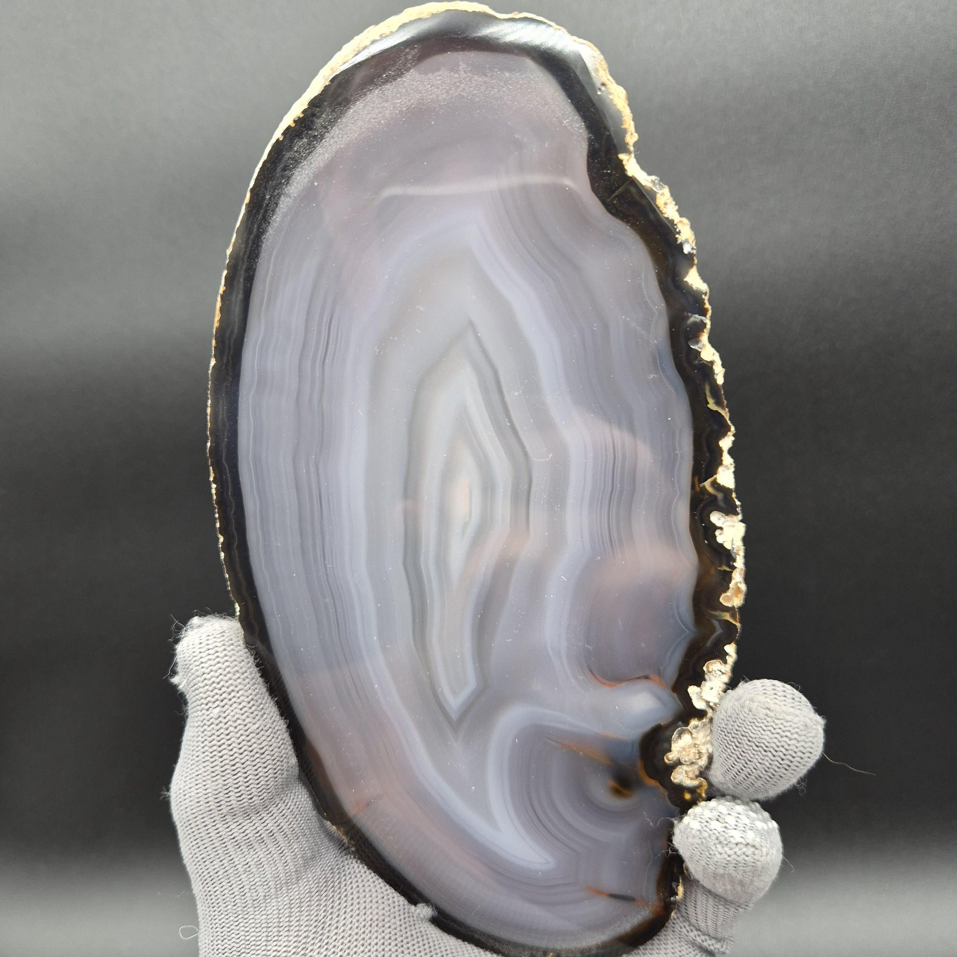 Large AAA Agate Slices - Set of 4 | 7.5-8in x 4in Translucent Druzy Quartz | 2.19 lbs Statement Decor Crystal Hoarder