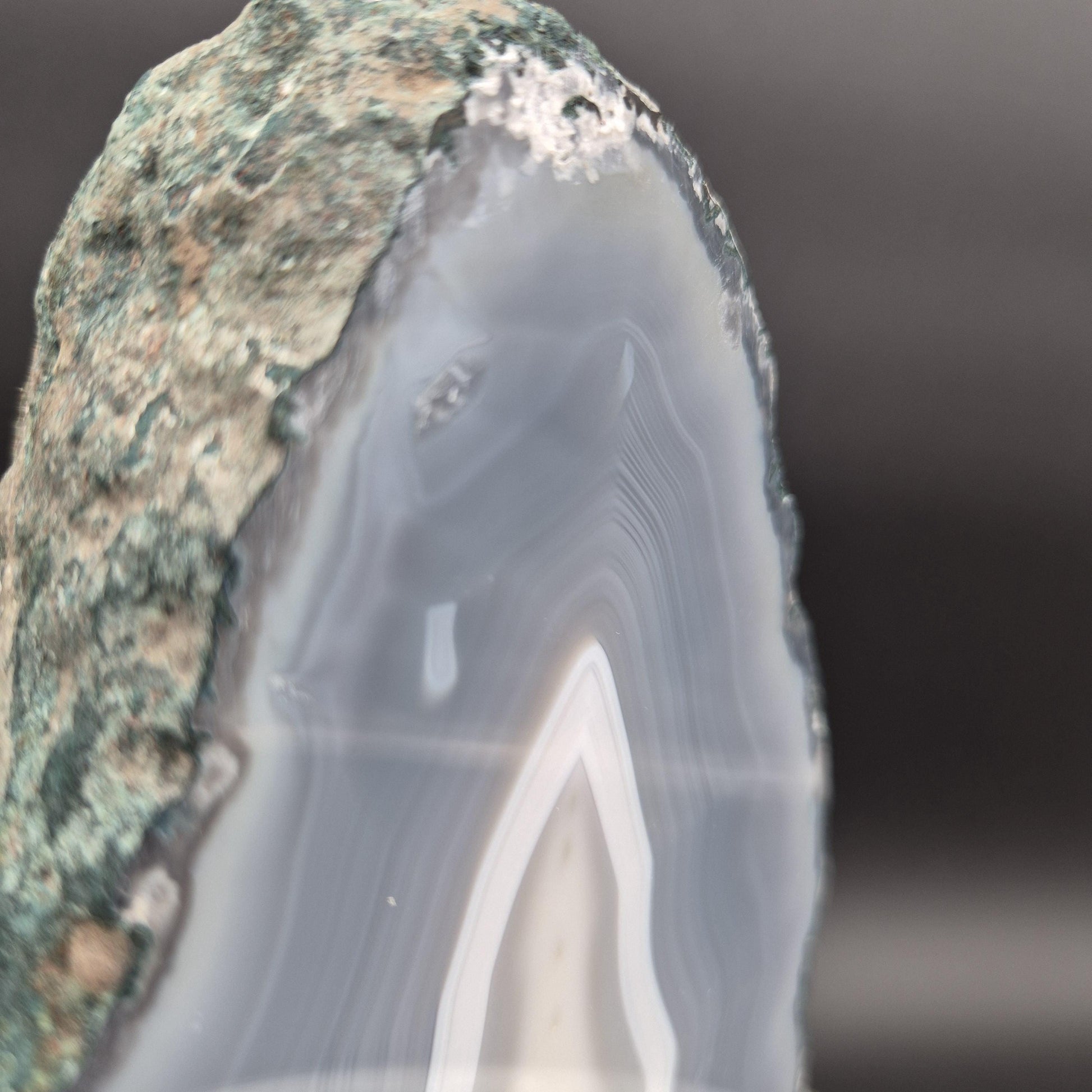 AAA+ Blue Banded Agate Cathedral Brazil 4.83 lbs 7x6x3 Natural Druzy Crystal Geode Decor Crystal Hoarder