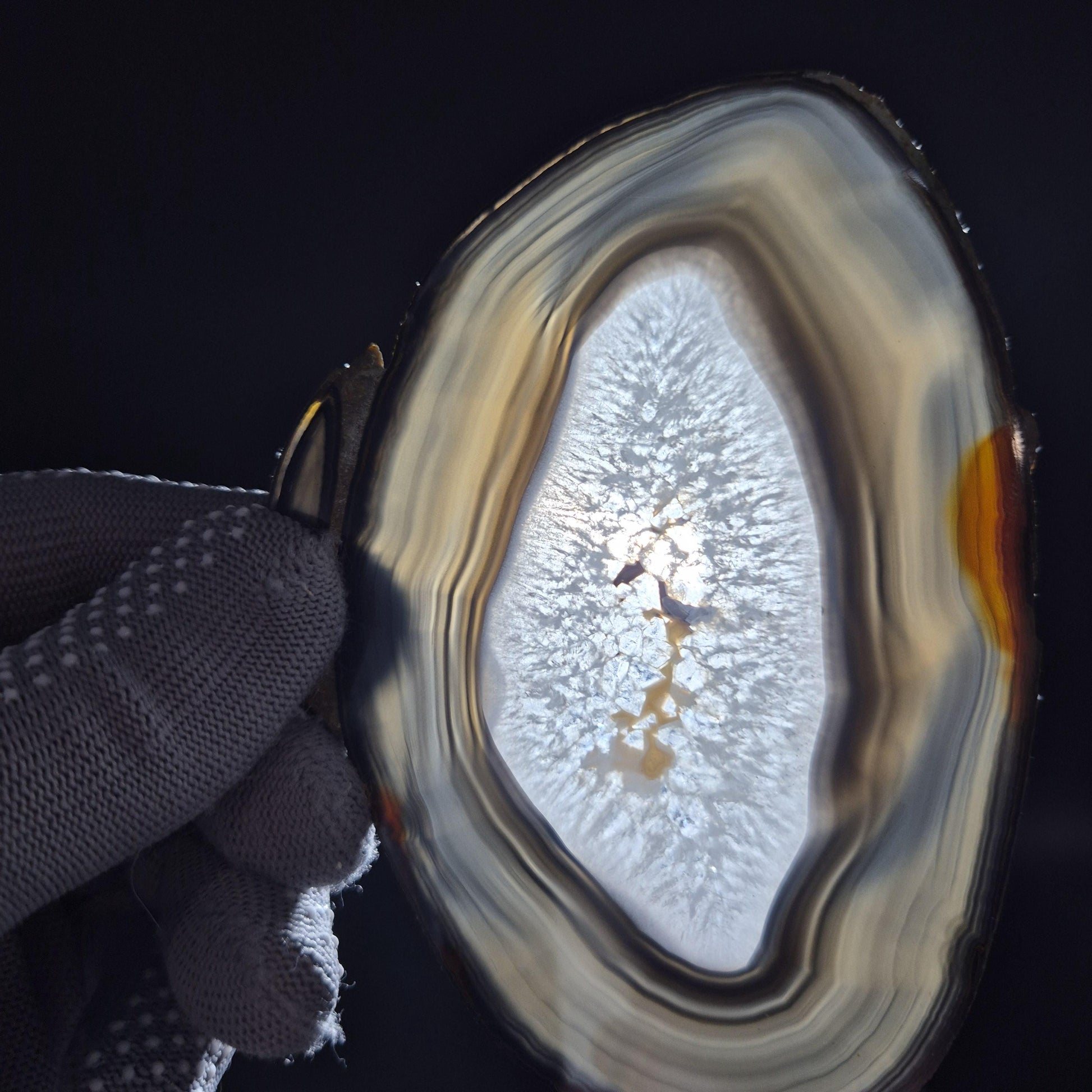 AAA+ Translucent Agate Slices with Quartz - Brazil | Set of 5 | 5x3in Natural Druzy | 1.04 lbs Crystal Hoarder