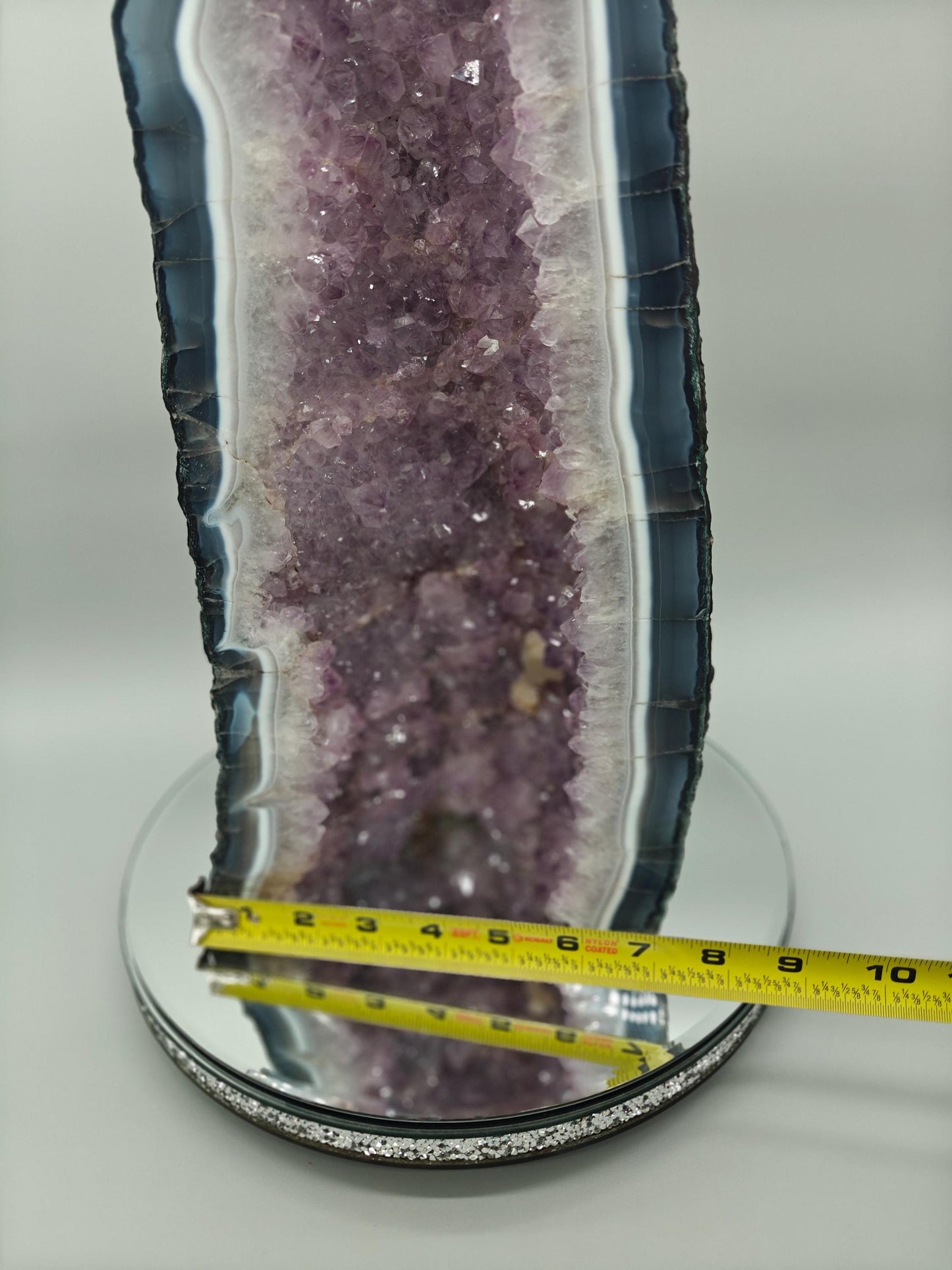 Large Amethyst Cathedral Cave - 25.15 lbs Brazilian Amethyst with UV Reactive Calcite | Statement Crystal Display Crystal Hoarder