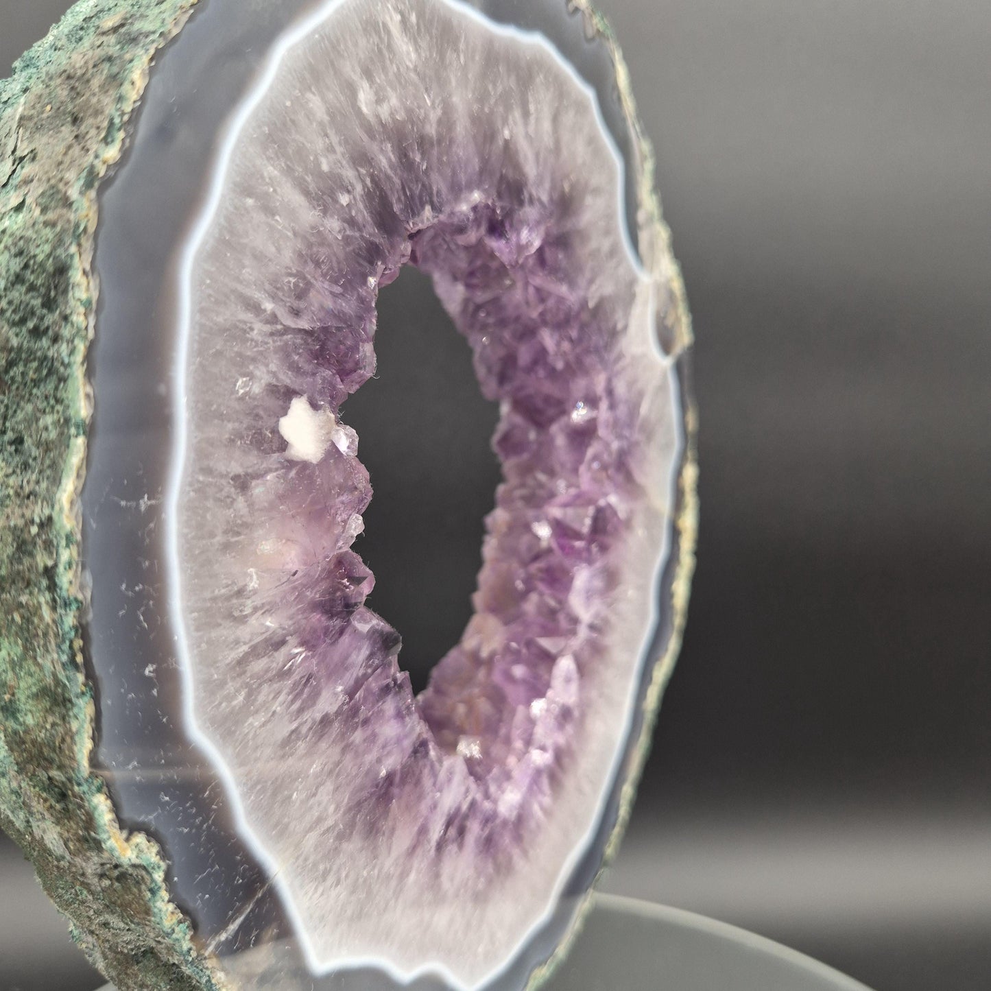 Super Rare Amethyst Portal with UV Calcite Sugar Hematite Blue Agate Brazil 5.13 lbs 10.5x7.5x1.5 Collector Crystal Crystal Hoarder