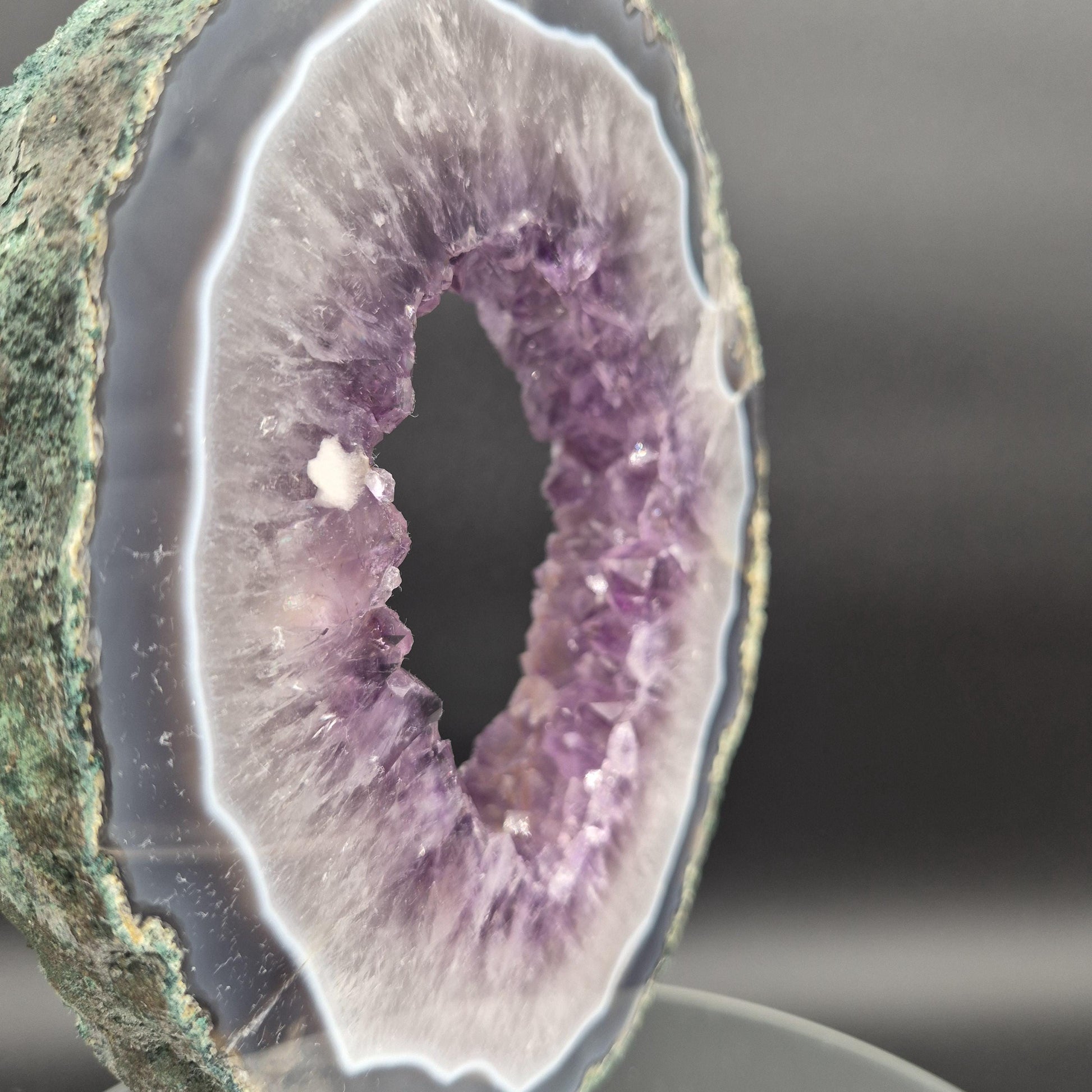 Super Rare Amethyst Portal with UV Calcite Sugar Hematite Blue Agate Brazil 5.13 lbs 10.5x7.5x1.5 Collector Crystal Crystal Hoarder