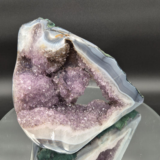 AAA+ Super Unique Amethyst with Blue Banded Agate Formation Brazil 5.87 lbs 9x7x5 Collector Crystal Crystal Hoarder