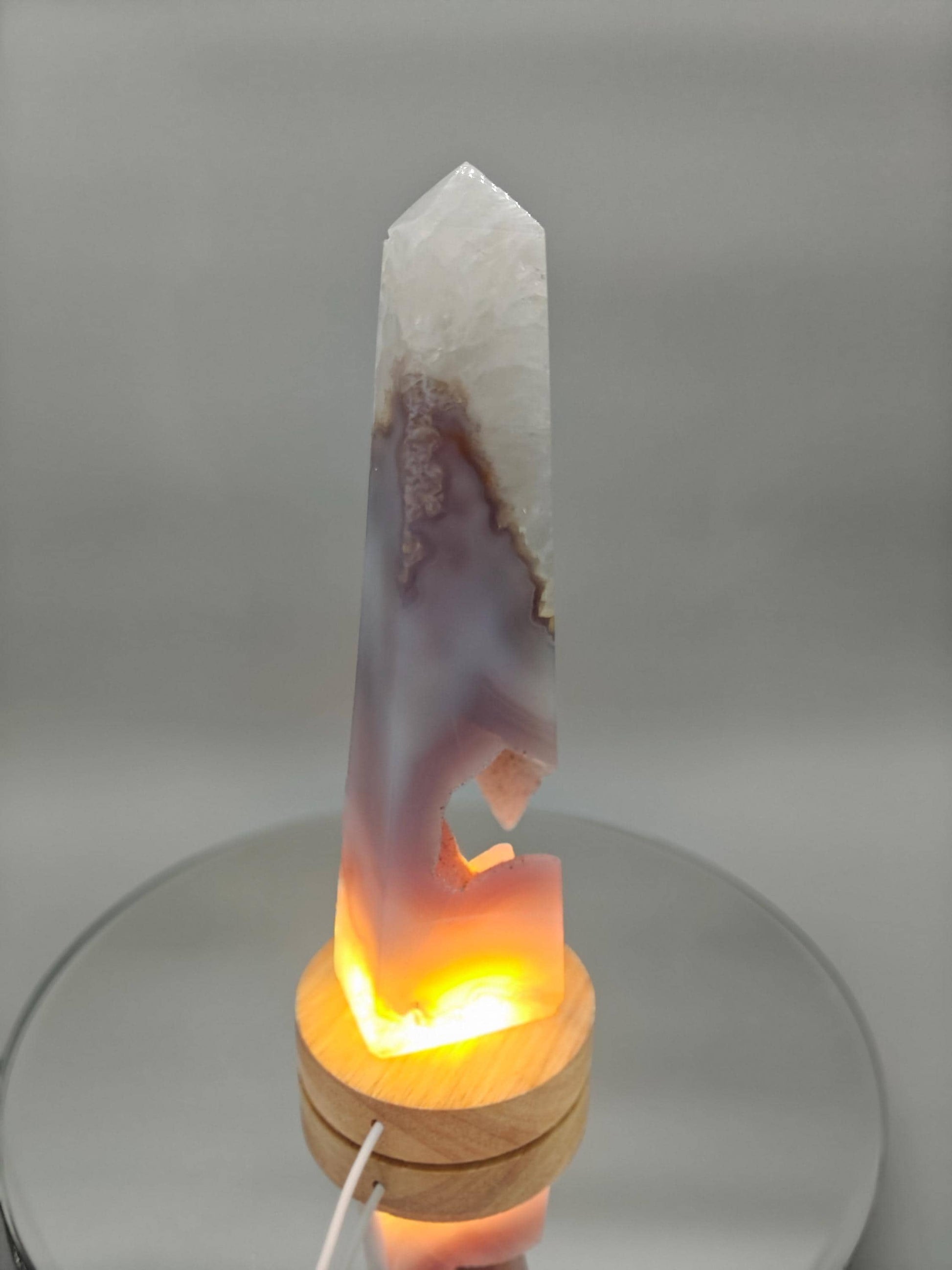 One-of-a-Kind Druzy Agate Tower - Floating Cutout Formation | Natural Crystal Point | 2.34 lbs | Optional Lighted Display Base Crystal Hoarder