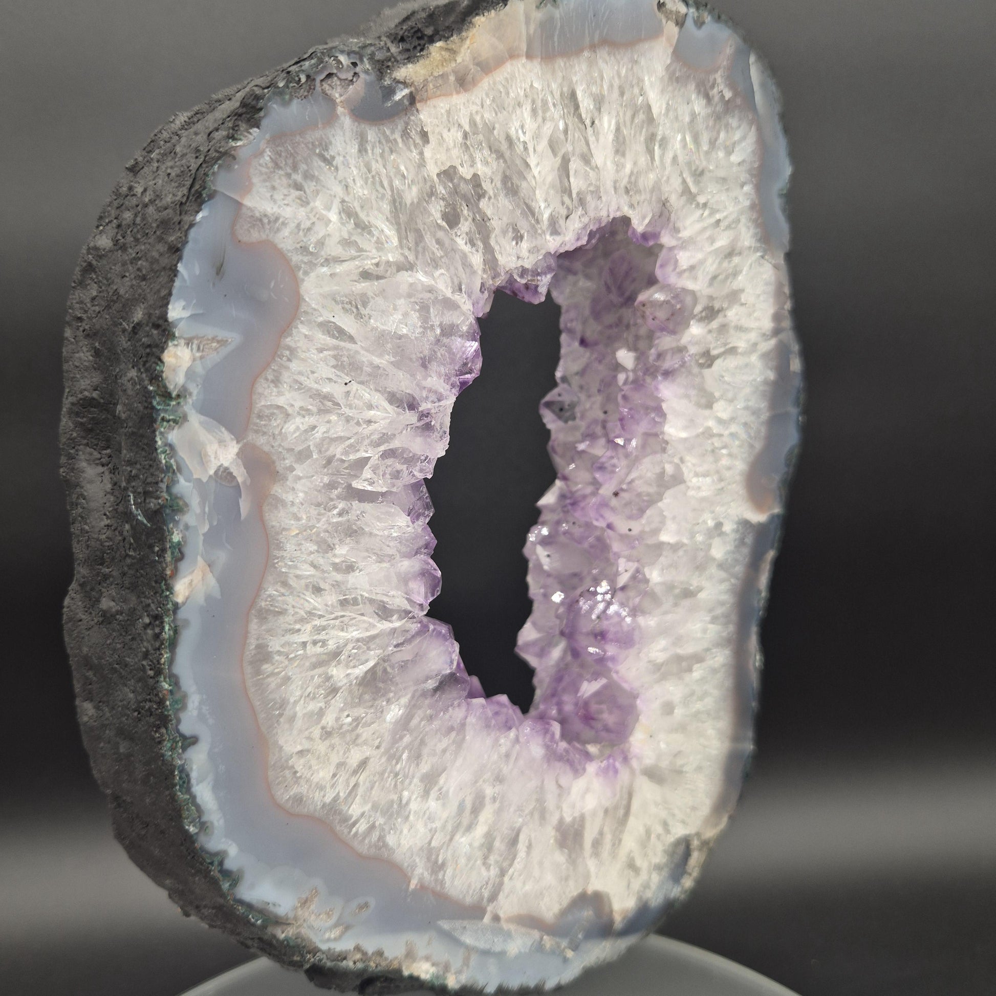 Amethyst Portal with Blue and Pink Agate Brazil 12x6.5x1.5 5.75 lbs Crystal Hoarder