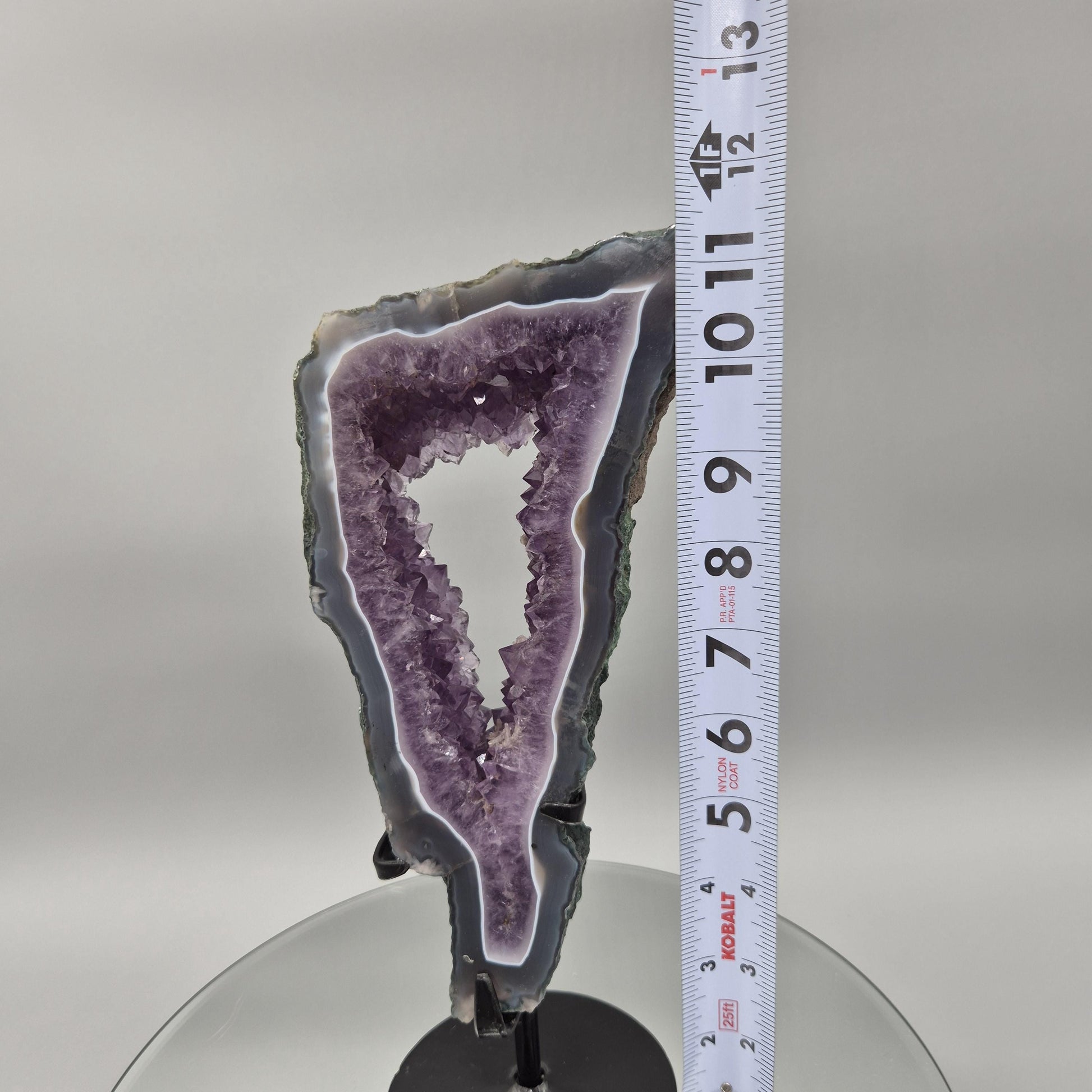 AAA+ Amethyst Portal with Blue Banded Agate | Brazil Amethyst Geode | Natural Crystal Portal Specimen | Collector Display Crystal Hoarder