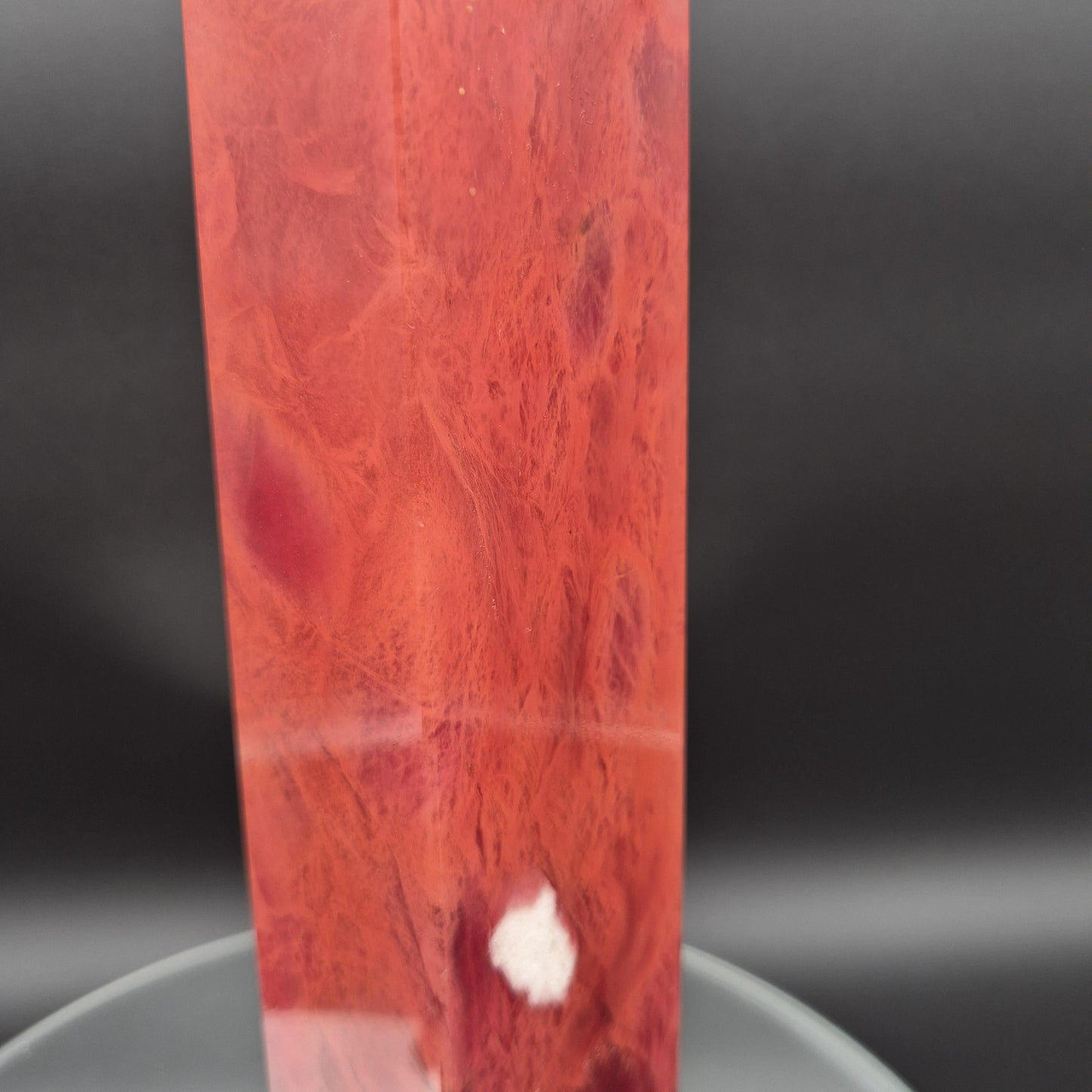 Huge Red Quartz Tower - Man Made Smelted Quartz - 6.11 lbs - 17.5in x 3in - Polished Crystal Point Statement Piece Crystal Hoarder