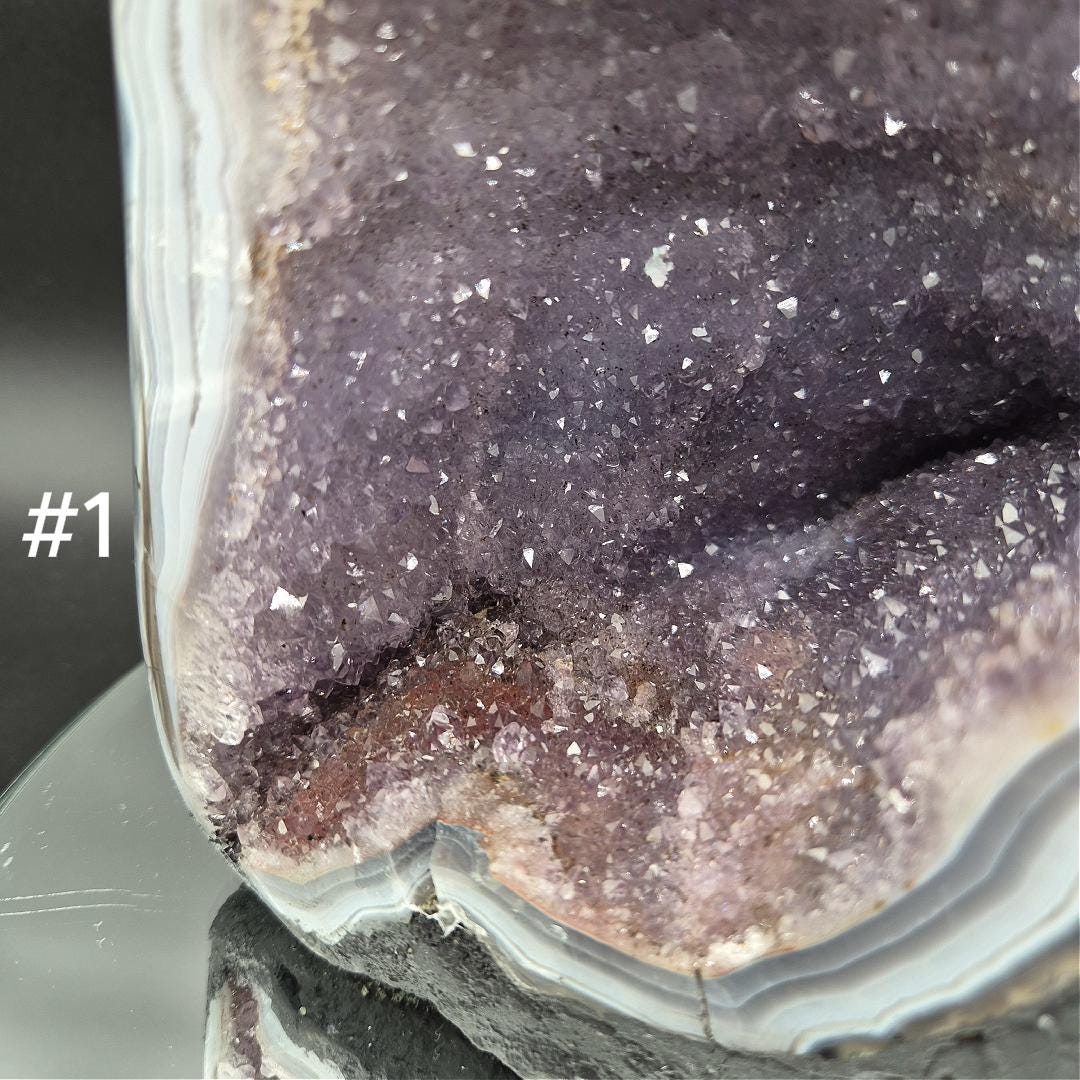 AAA+ Deep Galaxy Amethyst Cathedral Blue Banded Agate Brazil Choose Your Piece 11.48 lbs or 10.17 lbs Crystal Hoarder