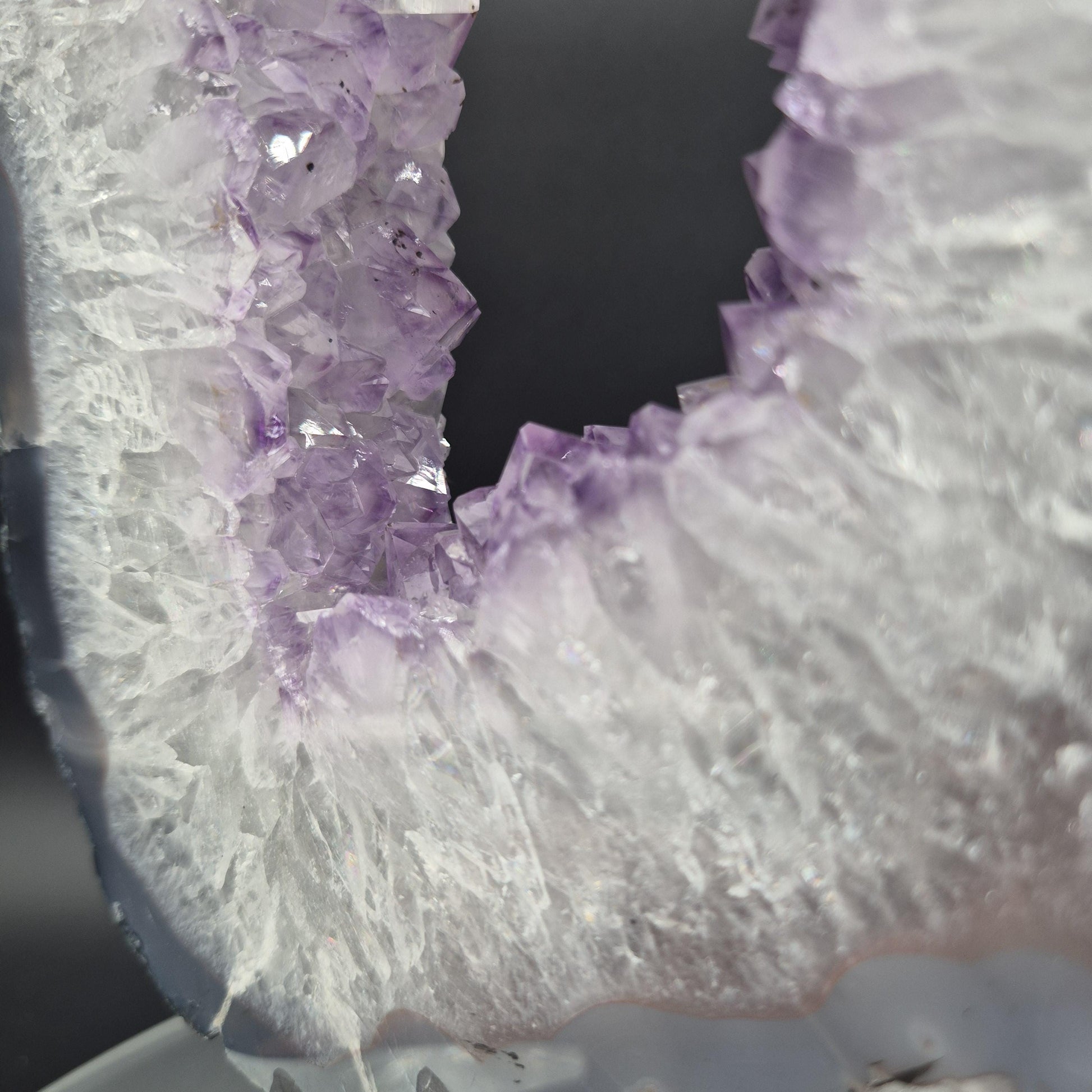 Amethyst Portal with Blue and Pink Agate Brazil 12x6.5x1.5 5.75 lbs Crystal Hoarder