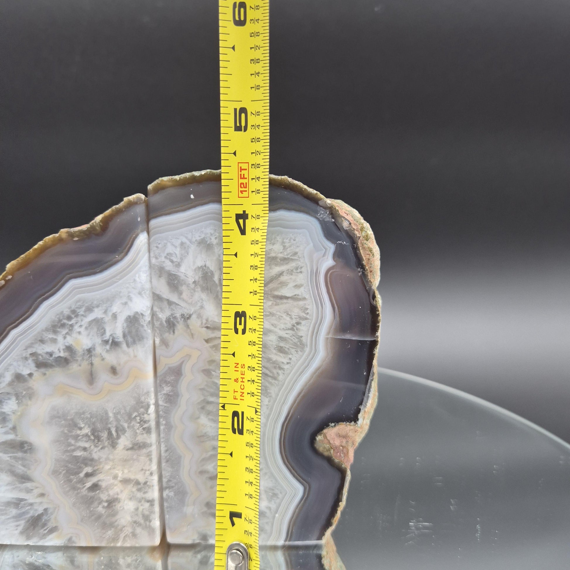 Blue Banded Agate Bookends from Brazil 3.15 lbs Crystal Hoarder