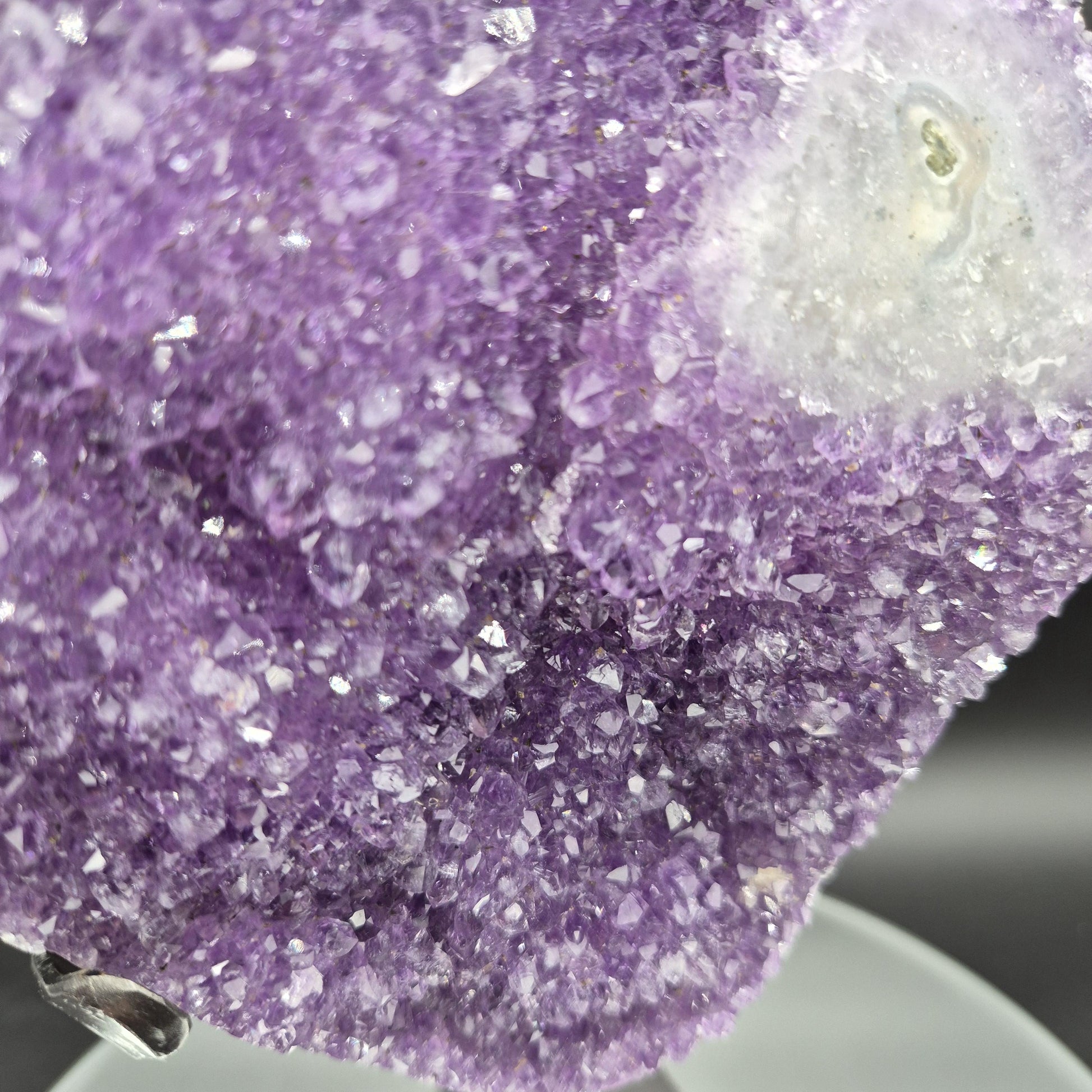 AAA+ Uruguay Amethyst with Stalactite Eye - 7.1 lbs - 12.5 x 6.5in - Rare Druzy Quartz Cathedral - One of a Kind Statement Piece Crystal Hoarder