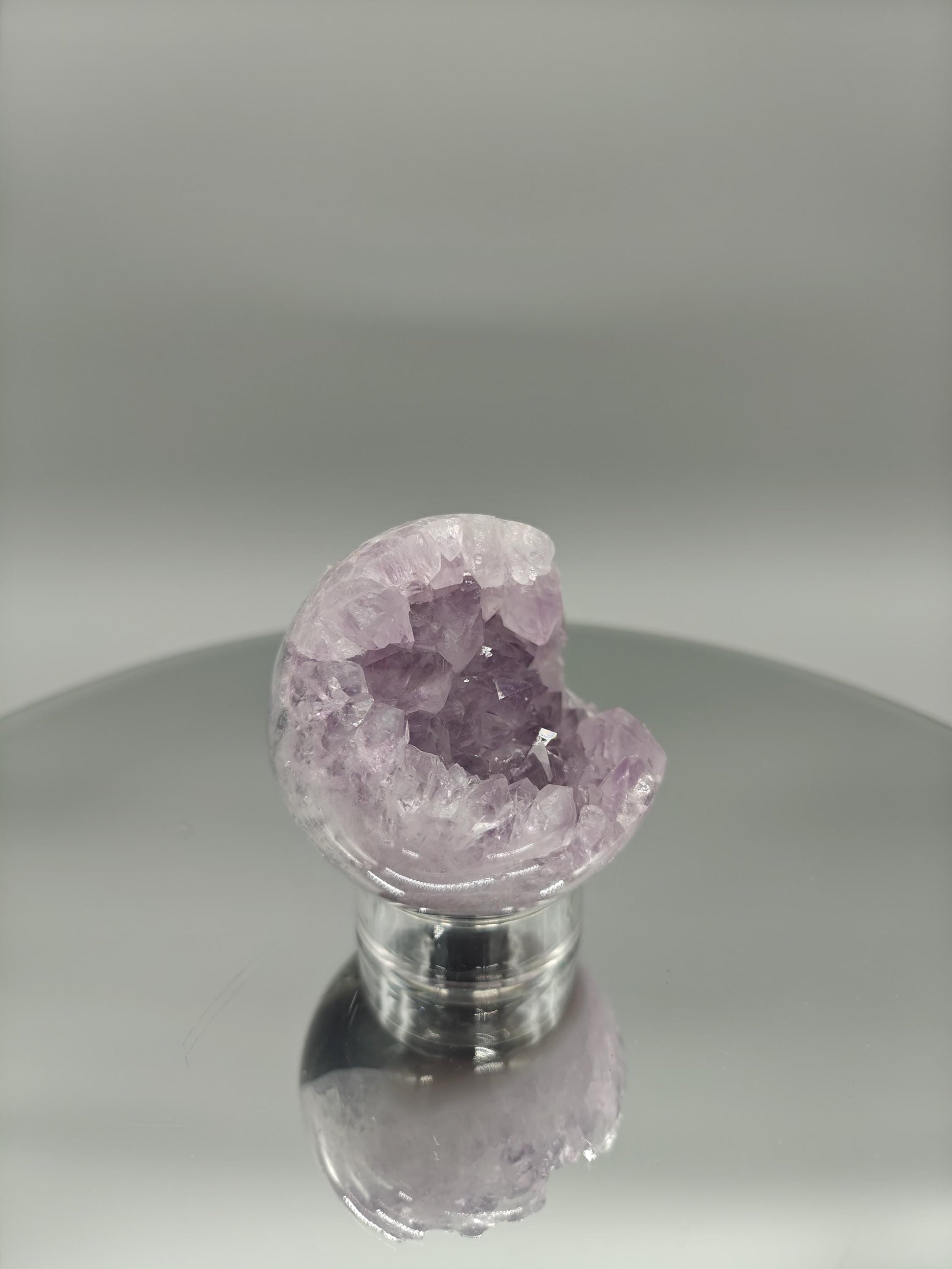 Amethyst Sphere with Agate - Brazil - 3in Diameter - 12.85 oz - Natural Crystal Display Crystal Hoarder