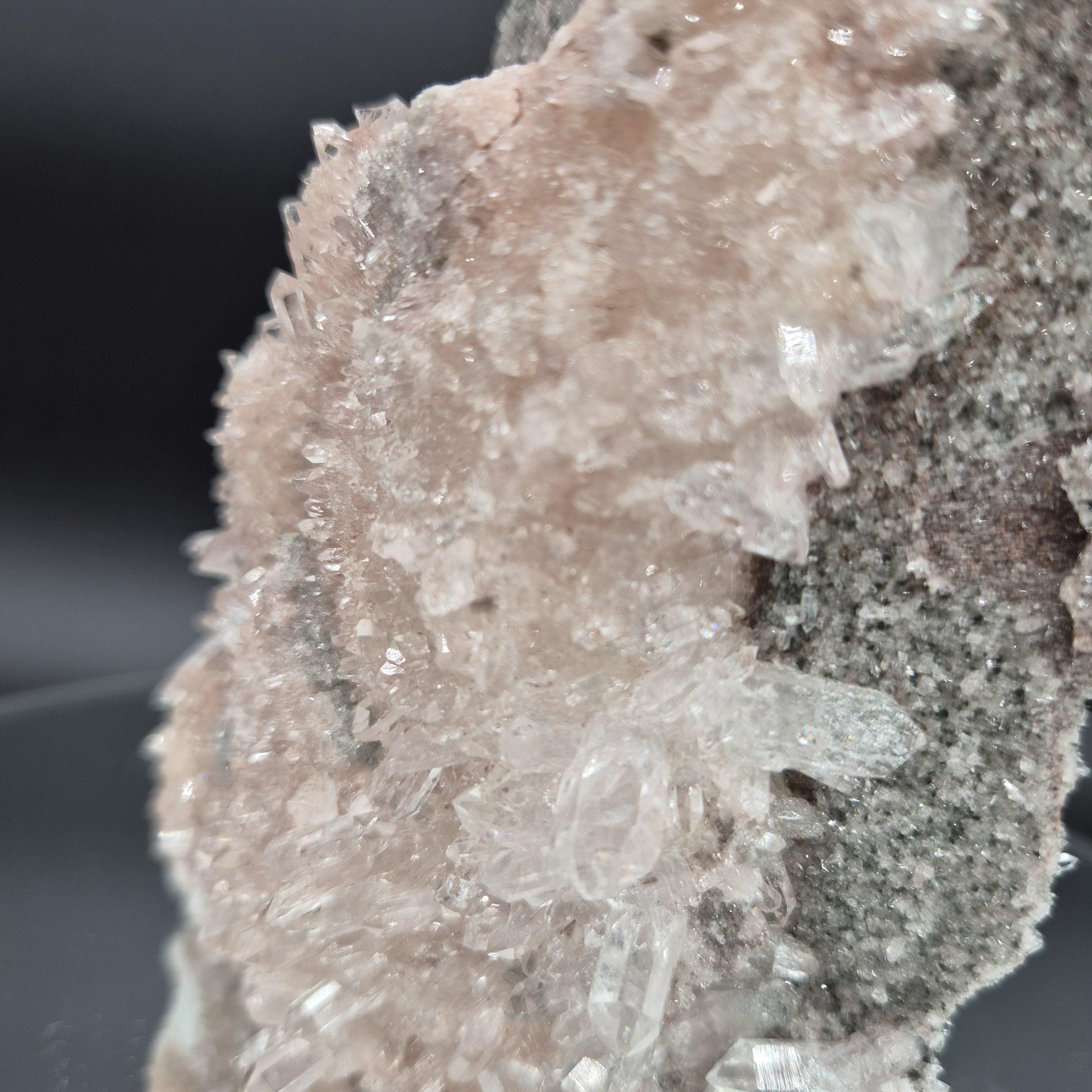 AAA+ Large Double-Sided Water Clear Pink Lemurian Points with Chlorite - Colombia, 2.73 lbs, 6 x 4in Crystal Hoarder