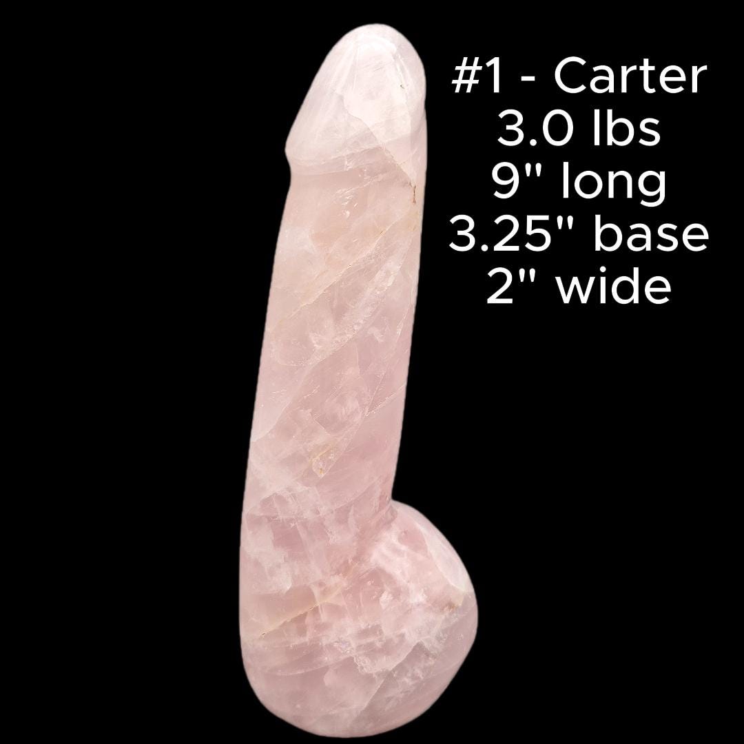 Rose Quartz Penis Sculpture Set | Hand Carved Crystal Collection | Funny Gift | Pink Crystal Decor | Meet the C’s Series Crystal Hoarder