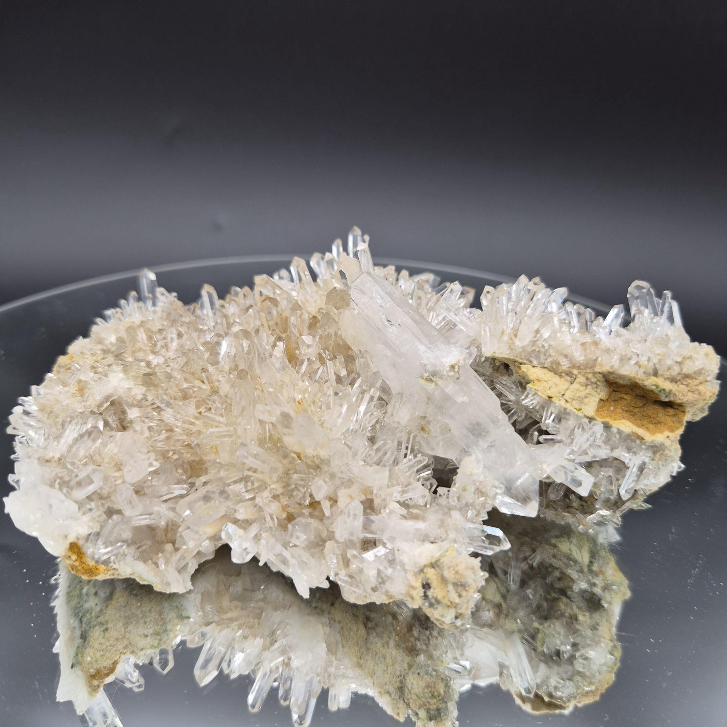 AAA+ Museum Quality Lemurian Quartz Cluster with Chlorite, Golden Healer & Double Terminated Tantric Point | 1.47 lbs Crystal Hoarder
