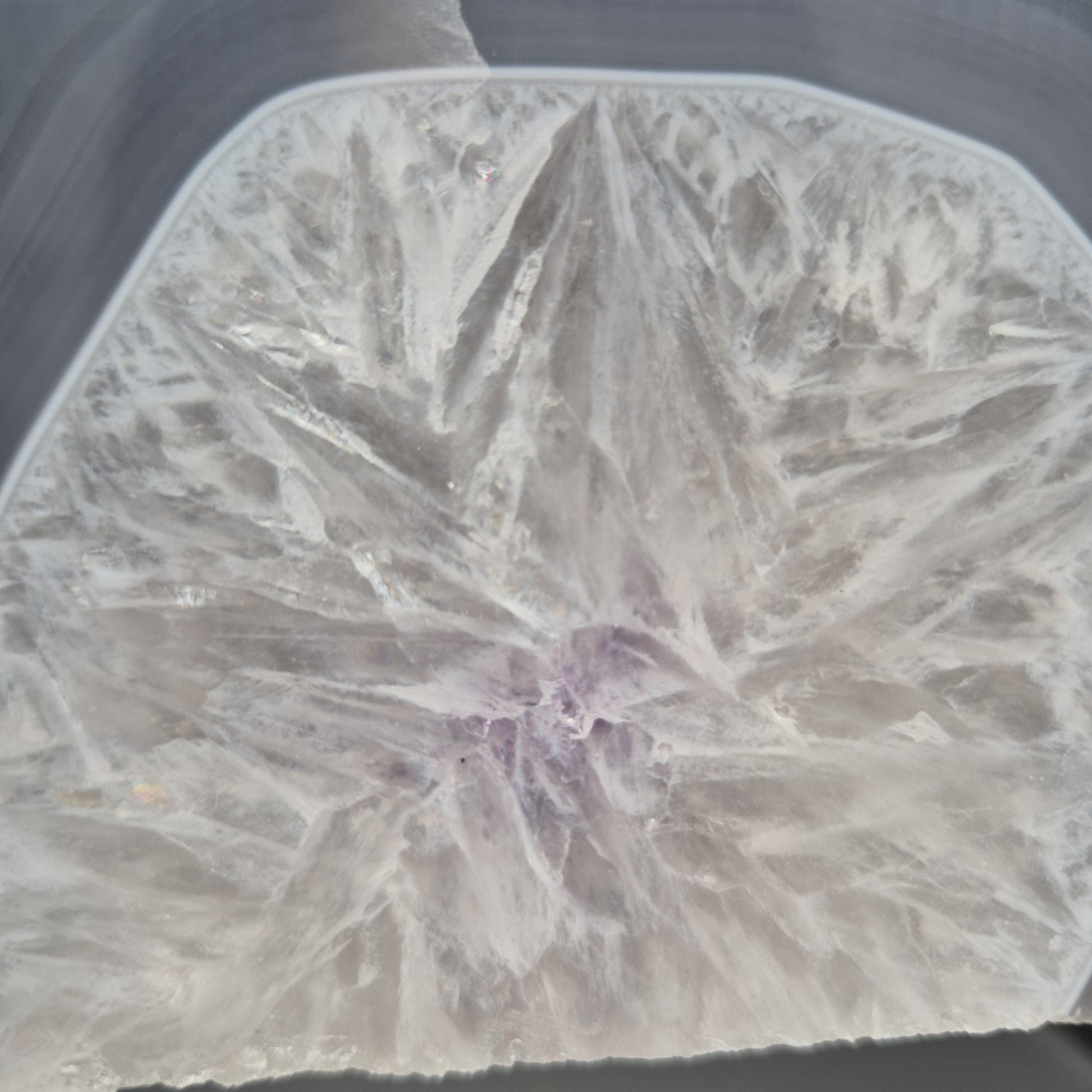 Amethyst with Blue Banded Agate Slab Brazil 2.56 lbs 6x4x1.5 Crystal Display Crystal Hoarder