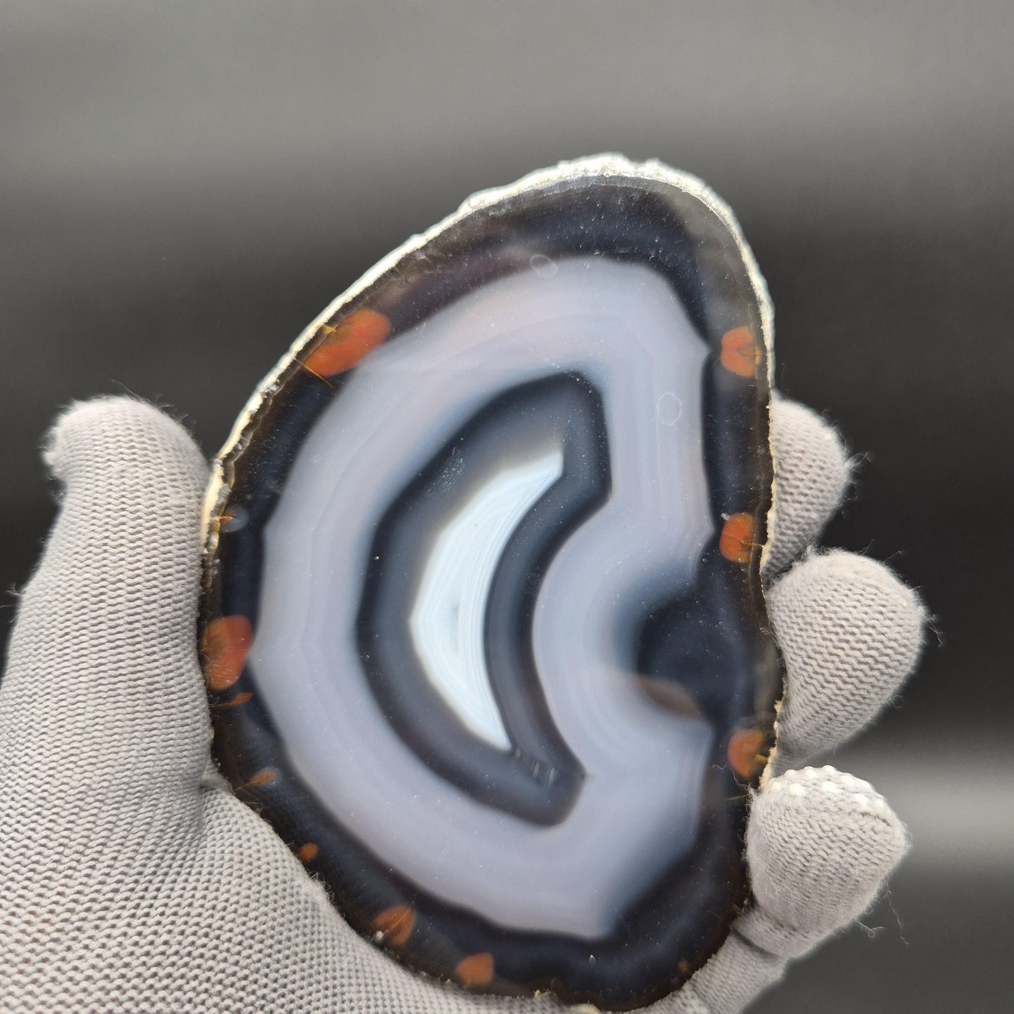 AAA Translucent Agate Slices with Druzy - Set of 3 | 5in x 3in Natural Crystal Decor | 0.73 lbs Crystal Hoarder