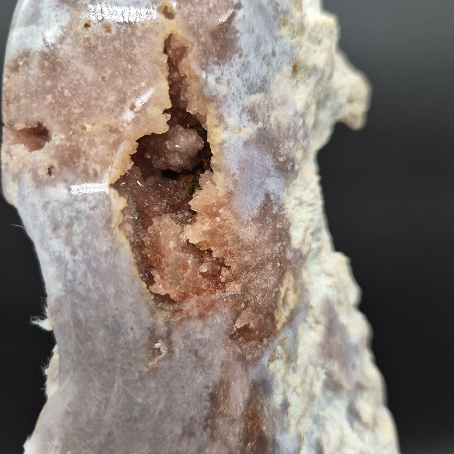 Druzy Pink Amethyst Free Form on Stand - 2.52 lbs, 12 x 6.5in Crystal Hoarder
