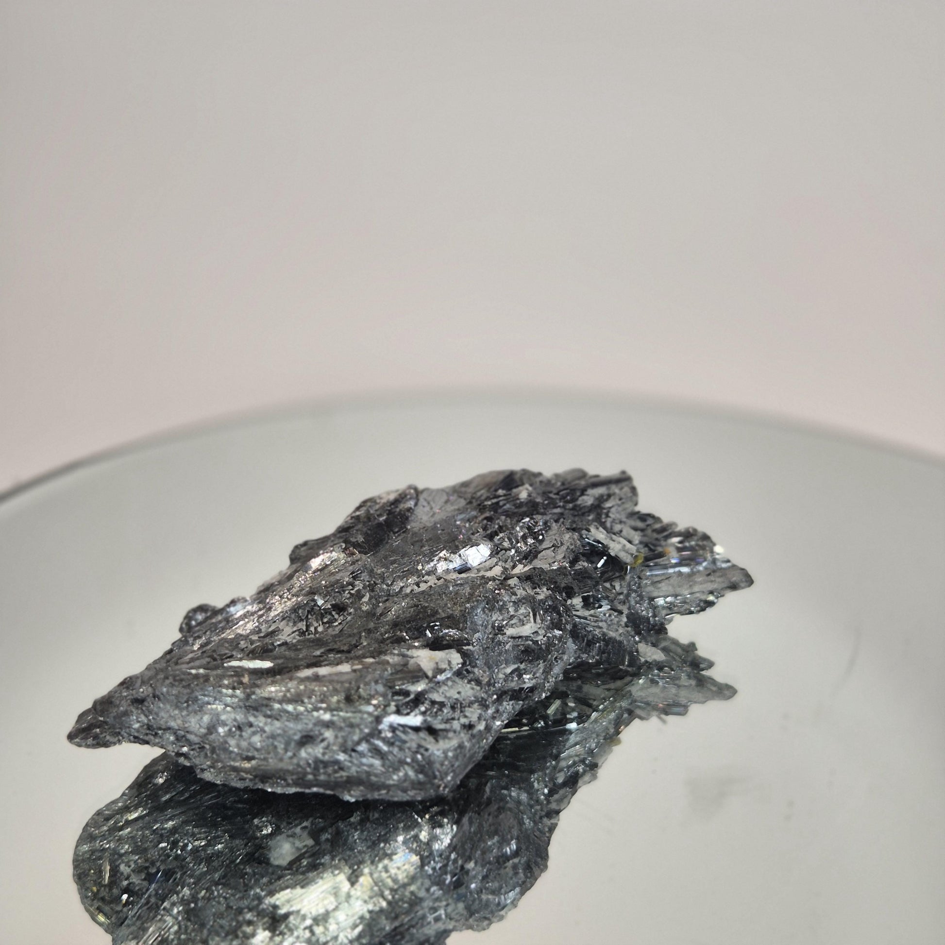 Large Natural Stibnite Crystal Specimen - 14.55 oz, 5.5 x 2.5in - Raw Metallic Mineral Collectible Crystal Hoarder