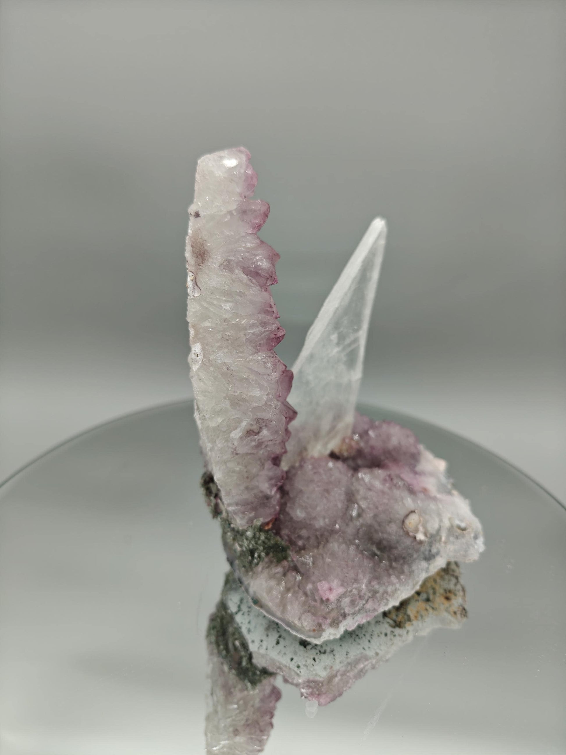 Zeolite Amethyst Flower with Selenite Sculpture - Brazilian Crystal Specimen - Natural Mineral Display - 6.5in Tall Statement Piece Crystal Hoarder