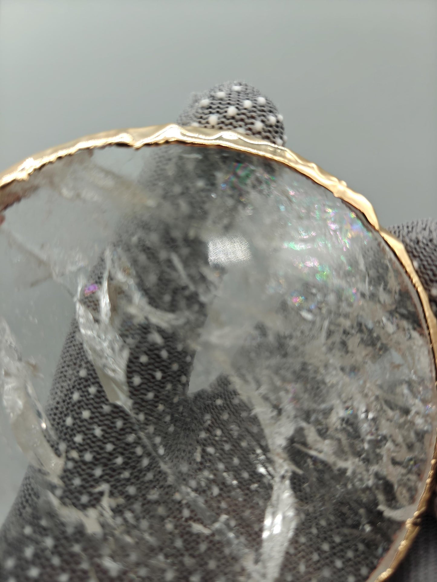 Water Clear Quartz Coasters with Natural Rainbows | Set of 4 | 5.1-5.6 oz Each | Crystal Home Décor Crystal Hoarder