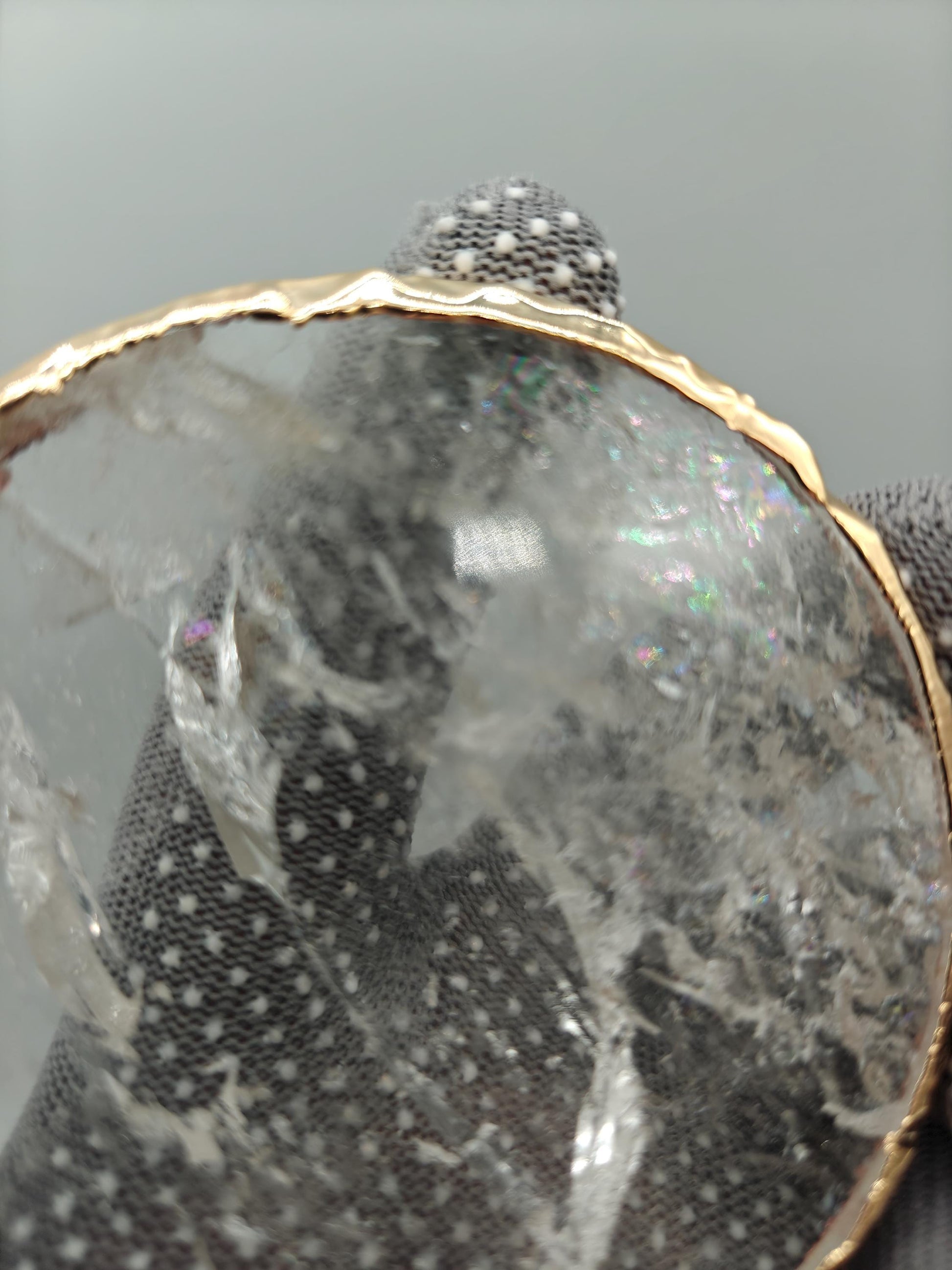 Water Clear Quartz Coasters with Natural Rainbows | Set of 4 | 5.1-5.6 oz Each | Crystal Home Décor Crystal Hoarder