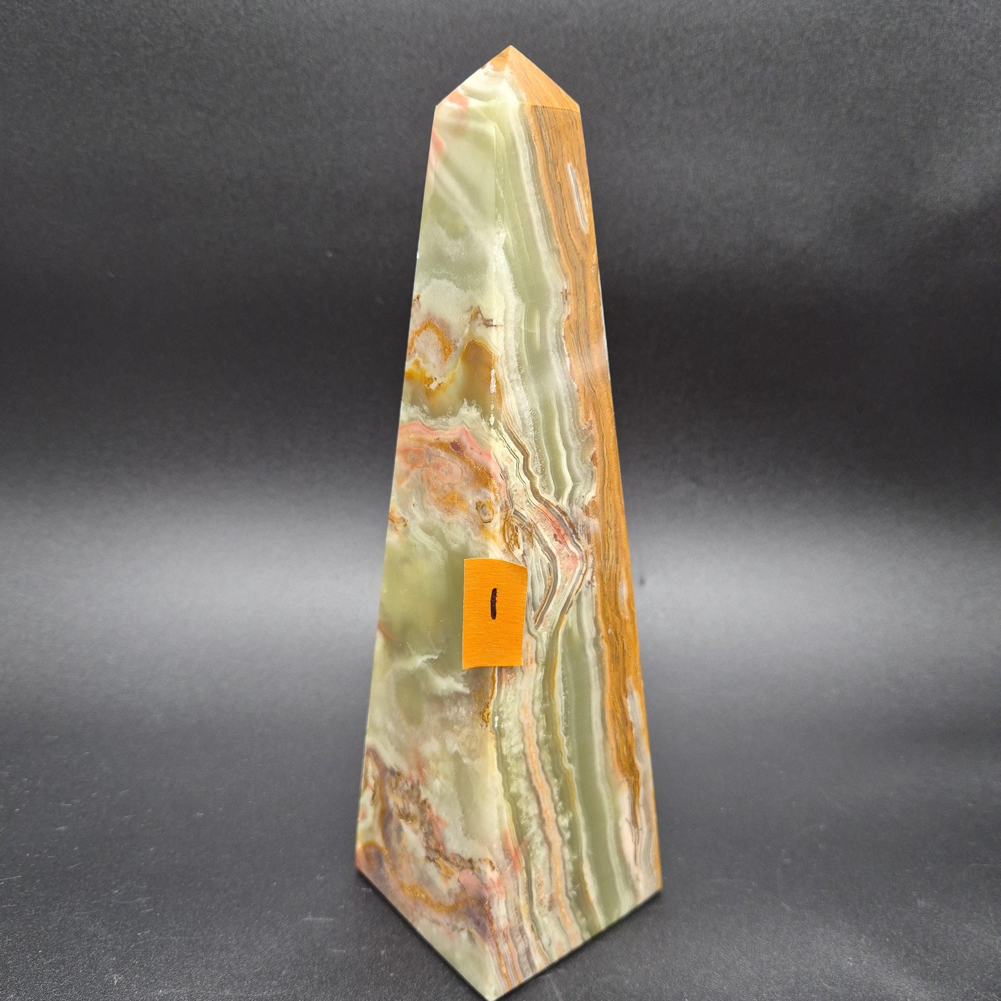 10 inch Polished Green Onyx Tower | Natural Onyx Crystal Point | Green Stone Decor | 4 Available | 4.5lbs Crystal Hoarder