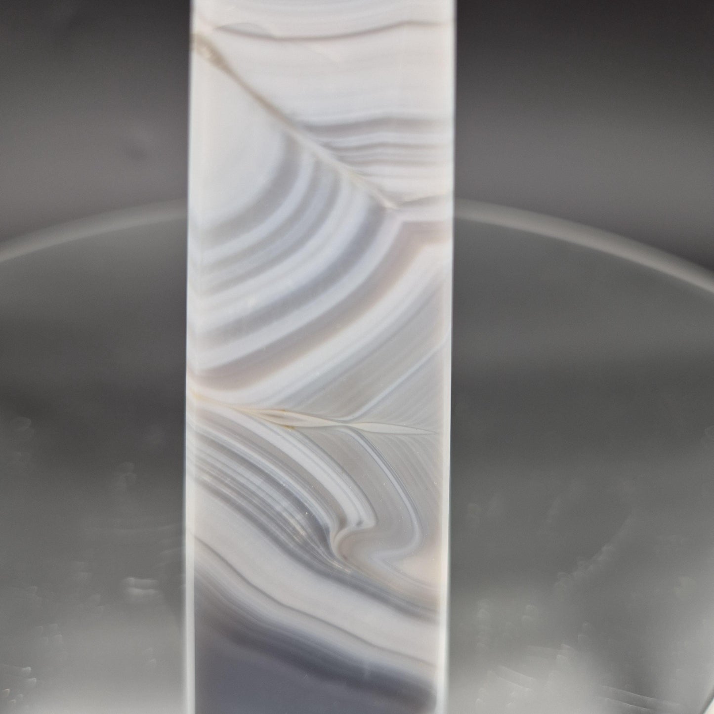 AAA+ Perfect Blue Banded Agate Obelisk Tower | Brazilian Crystal Point | 5 Inch Tower | 0.85 lbs Crystal Hoarder