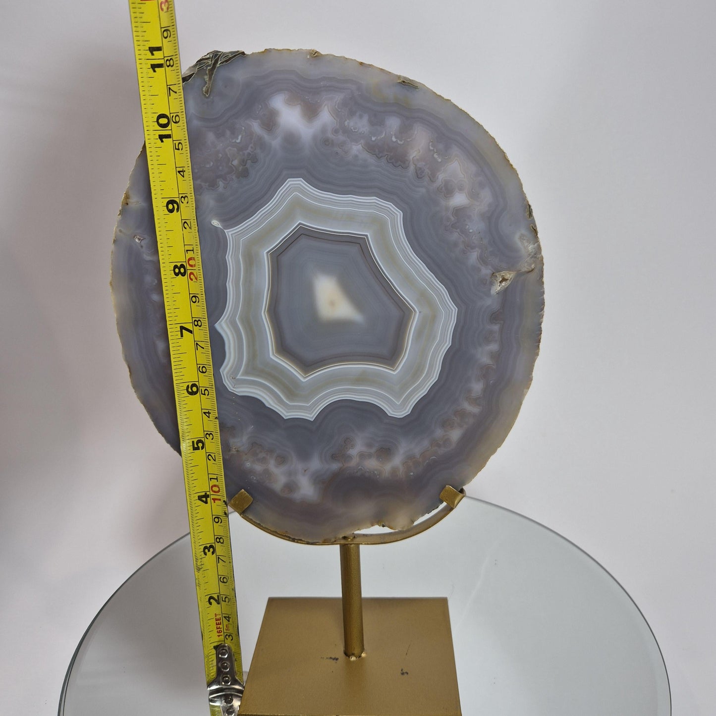 Blue Banded Agate Slice from Brazil - Can be Backlit! Crystal Hoarder