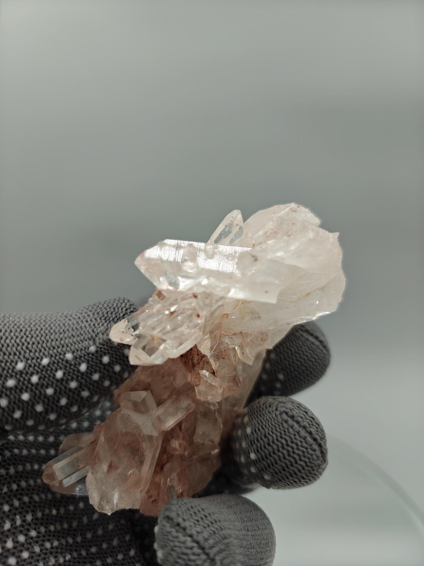 AAA+ Pink Lemurian Quartz Floater Cluster | Water Clear Perfect Points | Colombia Crystal Hoarder
