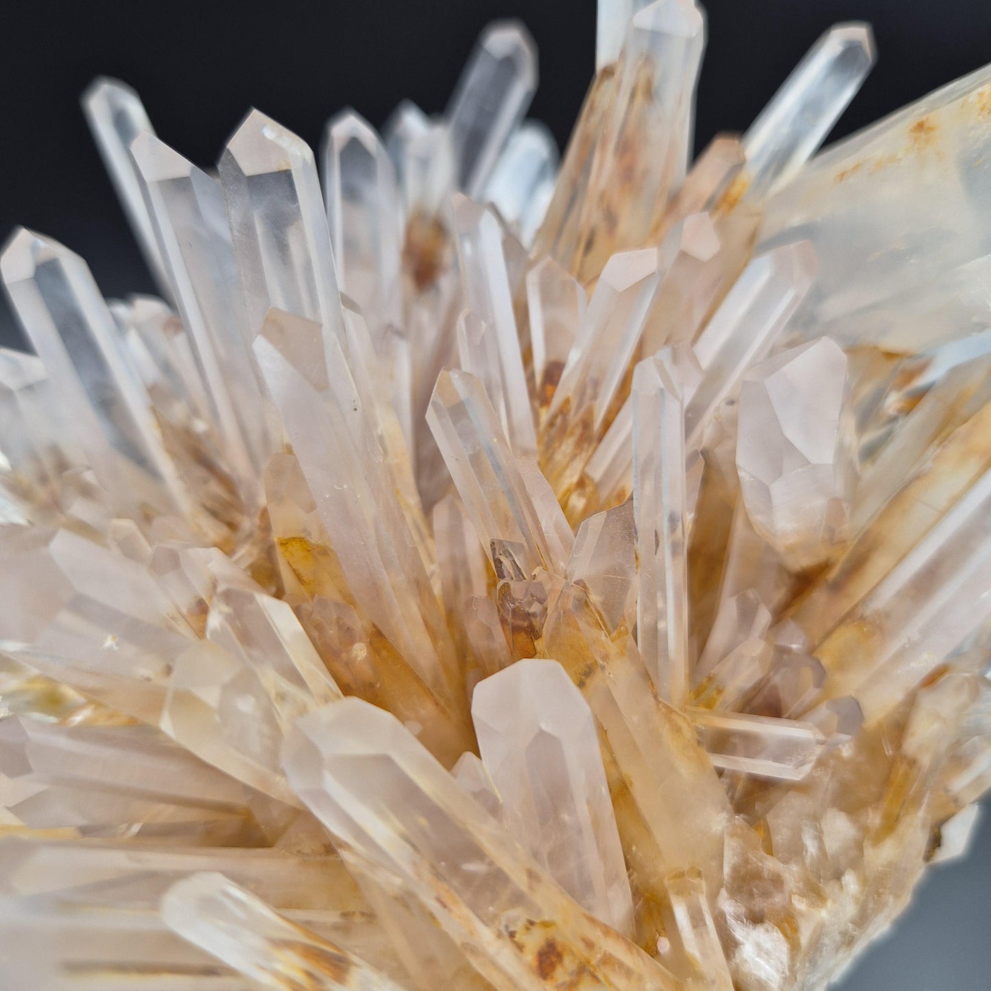 Museum Quality Golden Healer Blue Smoke Starburst Dow Lemurian Quartz Cluster 7x5.5x5 3.64 lbs Colombia Crystal Hoarder