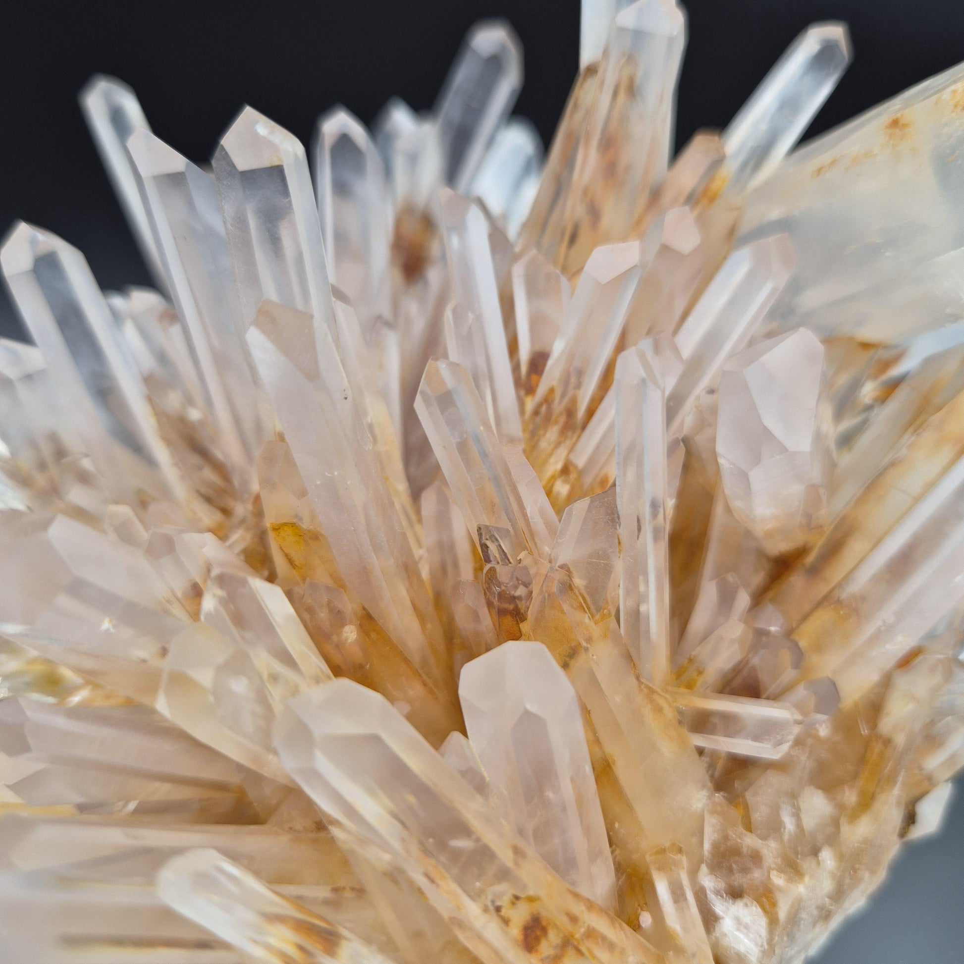 Museum Quality Golden Healer Blue Smoke Starburst Dow Lemurian Quartz Cluster 7x5.5x5 3.64 lbs Colombia Crystal Hoarder