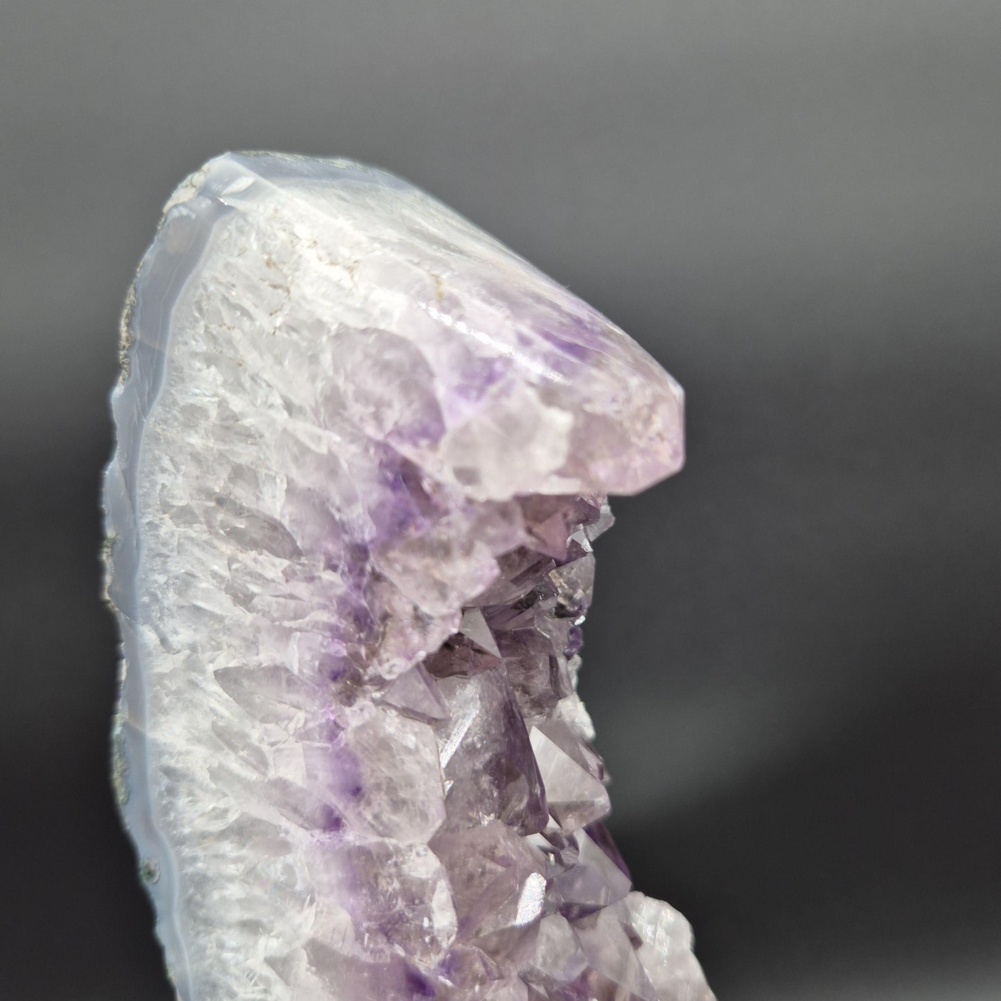 AAA+ Amethyst with Blue Banded Agate on Stand 10.5x4x1.5 3.17 lbs Brazil Crystal Hoarder