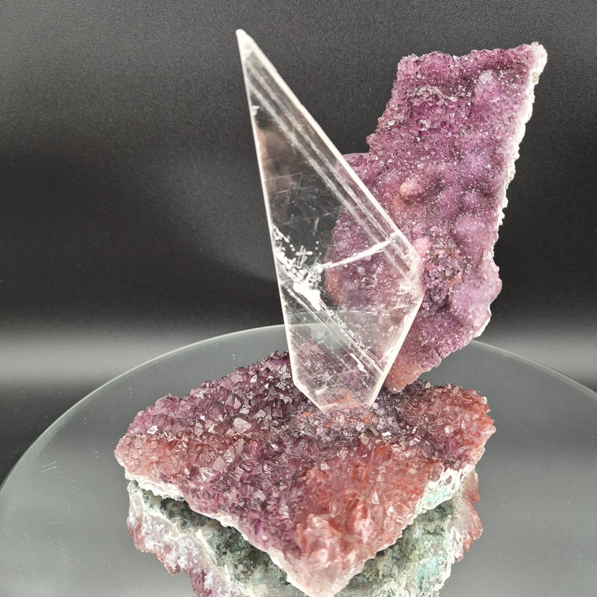 AAA+ Zeolite Amethyst Selenite Sculpture 7x7 | 2.5 lbs Crystal Cluster | Rare Mineral Specimen | Natural Home Decor | Healing Crystals Crystal Hoarder