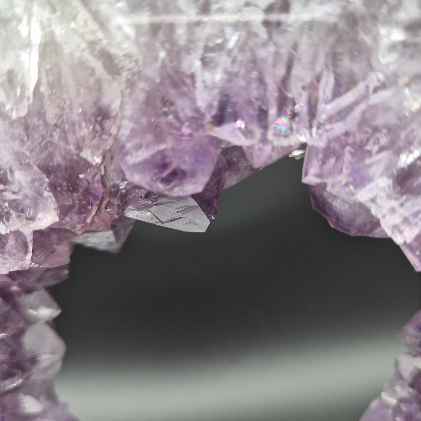 AAA+ Super Rare Amethyst Portal with UV Reactive Calcite Blue Agate 10.5x7.5x1.5 5.12 lbs Brazil Crystal Hoarder