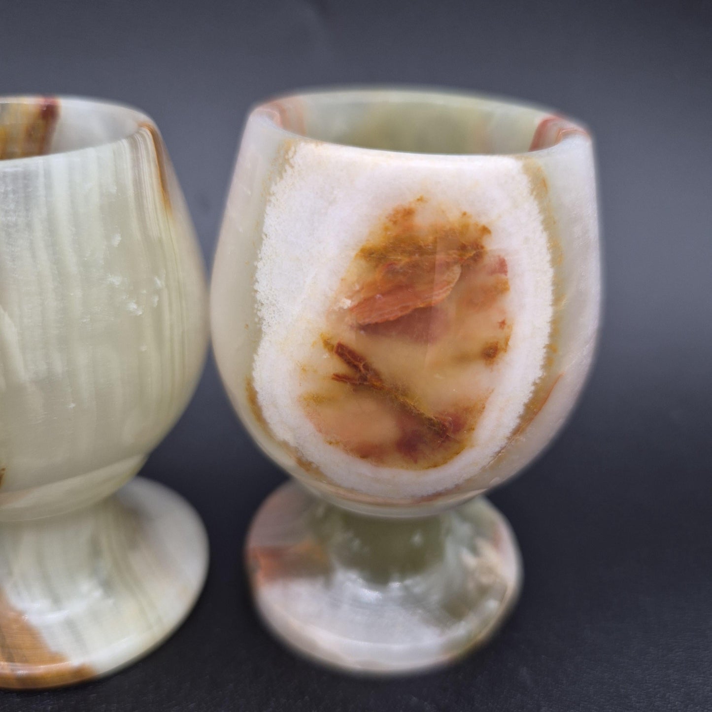 Set of 6 Green Onyx Sherry Glasses | 3 inch tall  | Hand Carved Natural Stone Drinkware Crystal Hoarder
