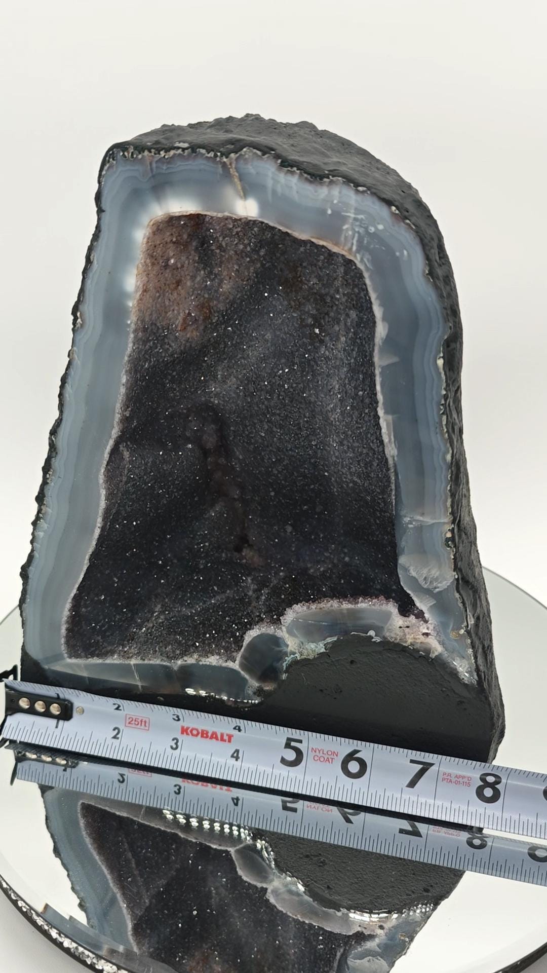 Sparkly Blue Galaxy Druzy Amethyst Geode Cathedral - Brazilian Blue Agate & Amethyst - 12.23 lbs Crystal Hoarder
