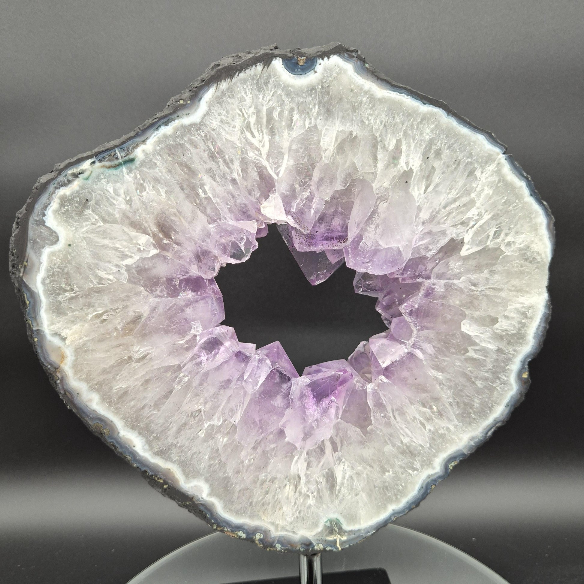 Amethyst Portal Brazil with Clear Purple Crystal Points Large Slab 9.59 lb 13x9.5x1.5 Statement Display Specimen Crystal Hoarder